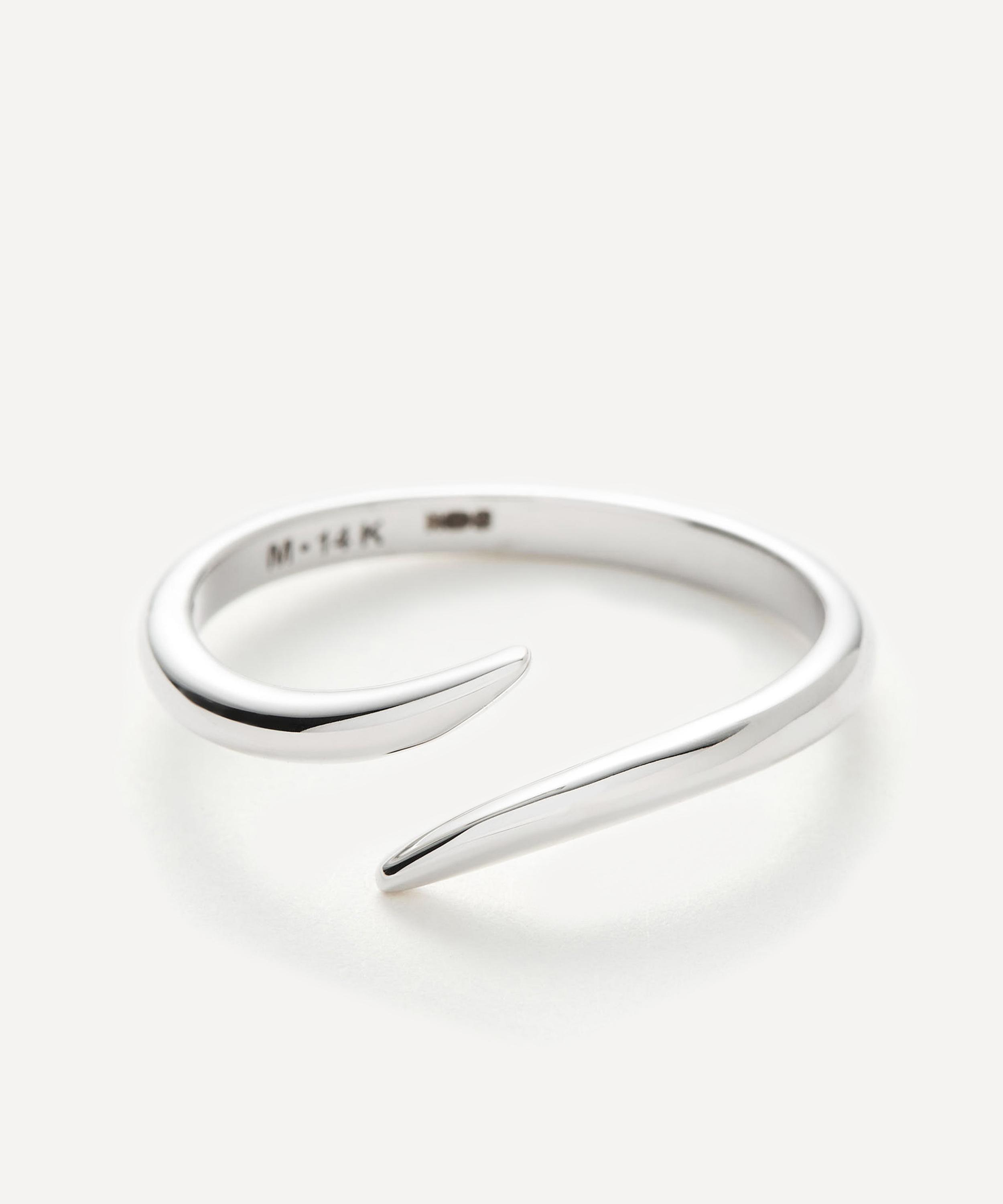 Missoma - 14ct White Gold Fine Open Claw Ring image number 1