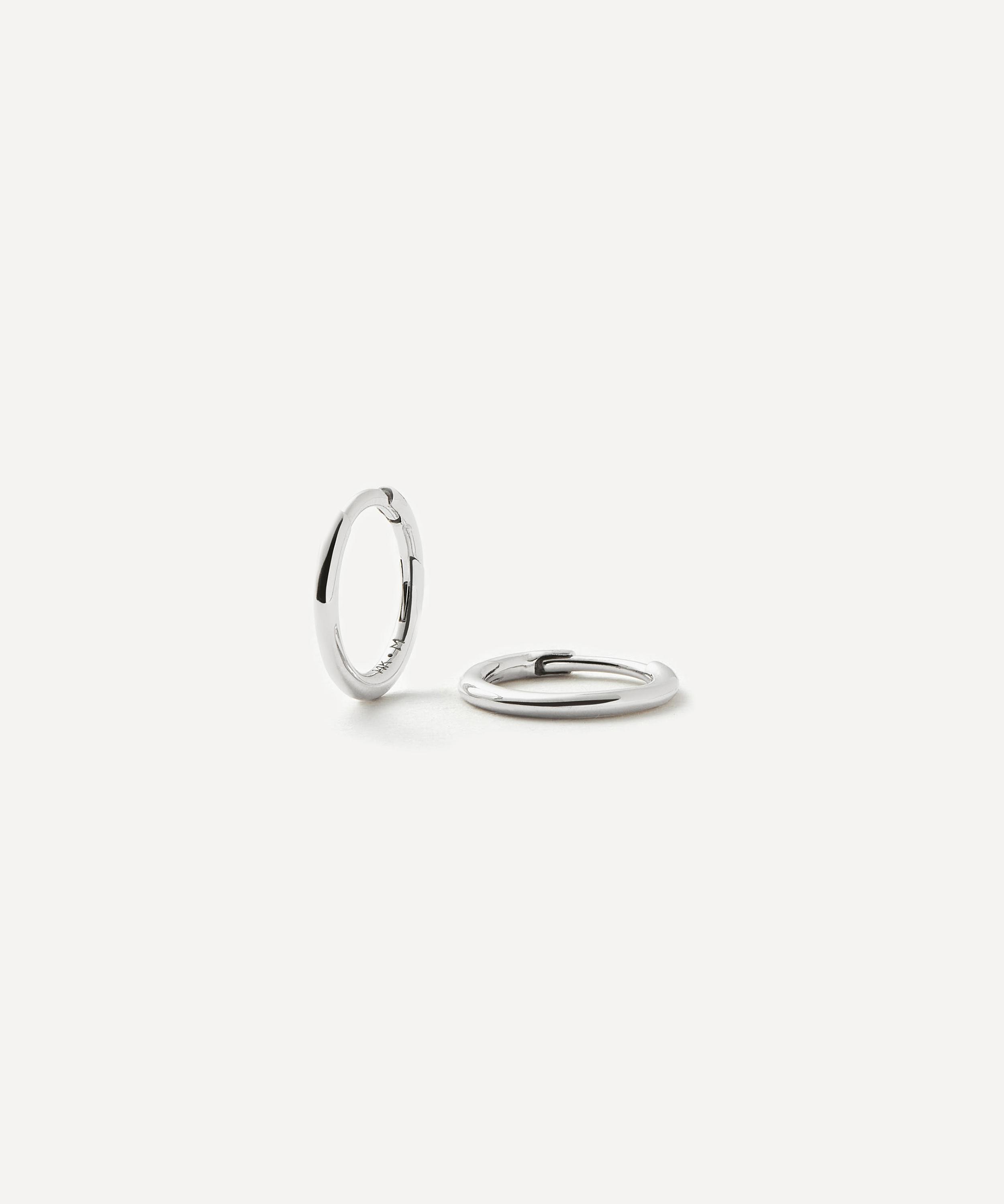 Missoma - 14ct White Gold Fine Classic Mini Hoop Earrings image number 0