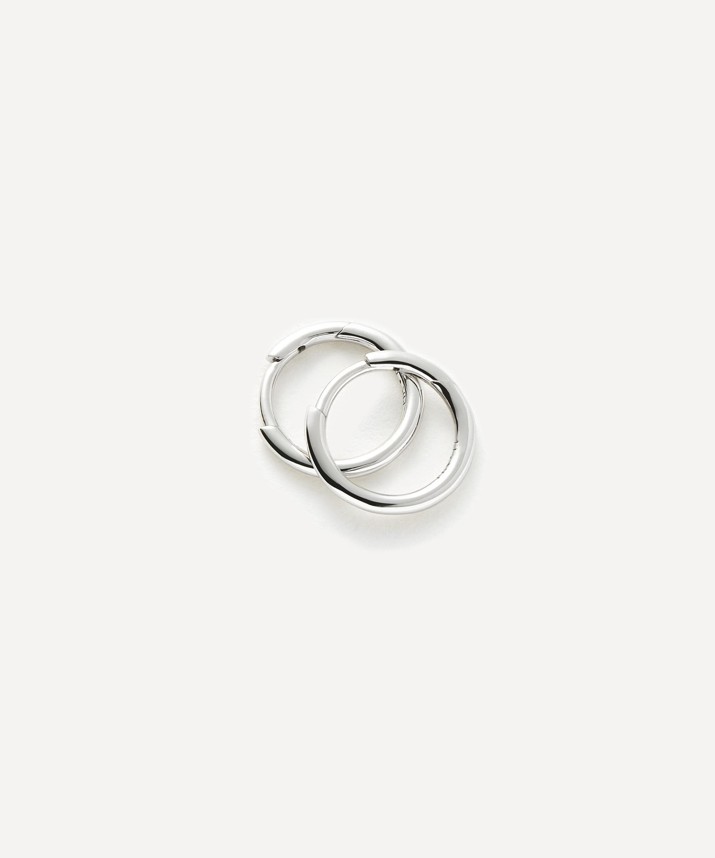 Missoma - 14ct White Gold Fine Classic Mini Hoop Earrings image number 2