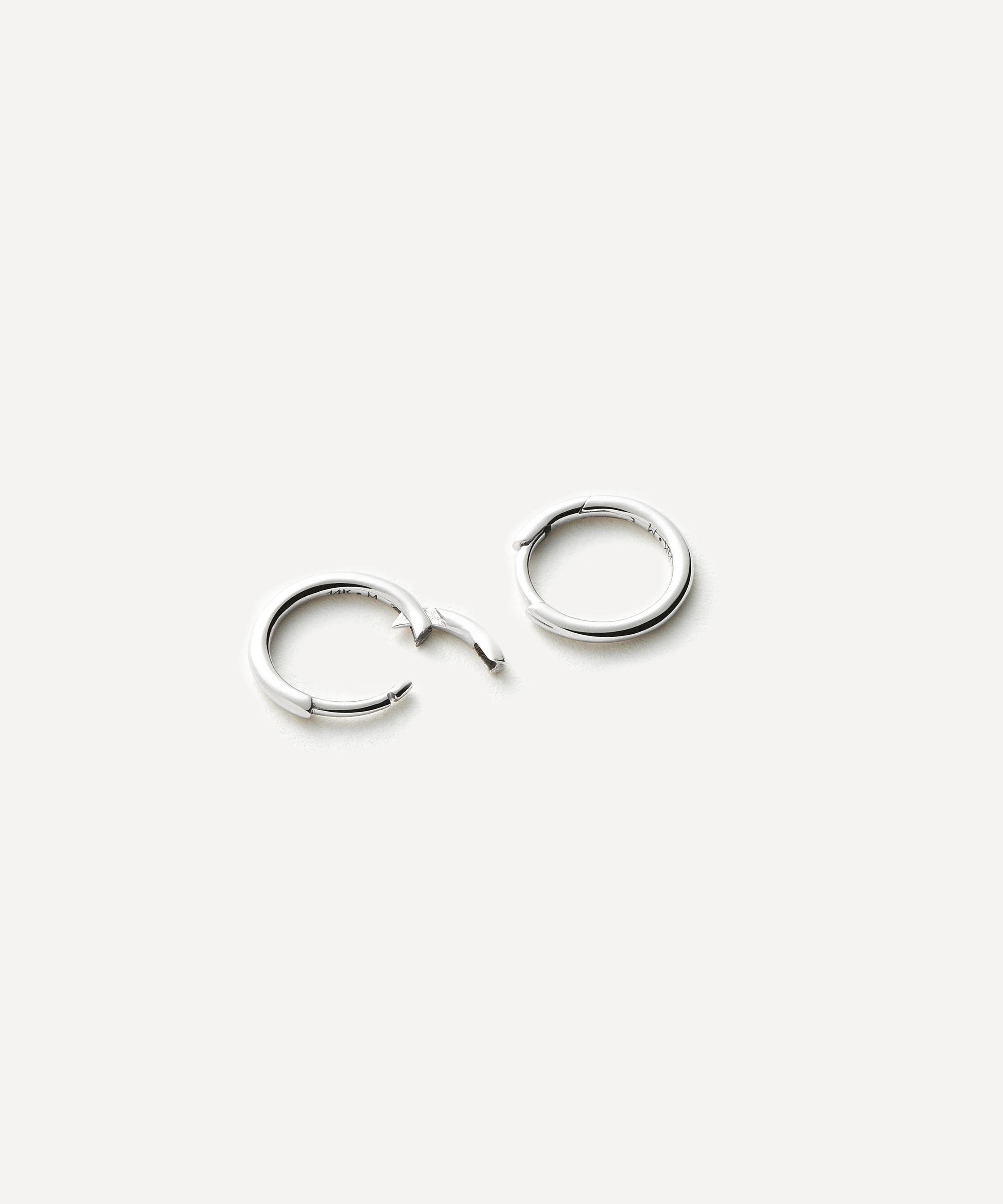 Missoma - 14ct White Gold Fine Classic Mini Hoop Earrings image number 3