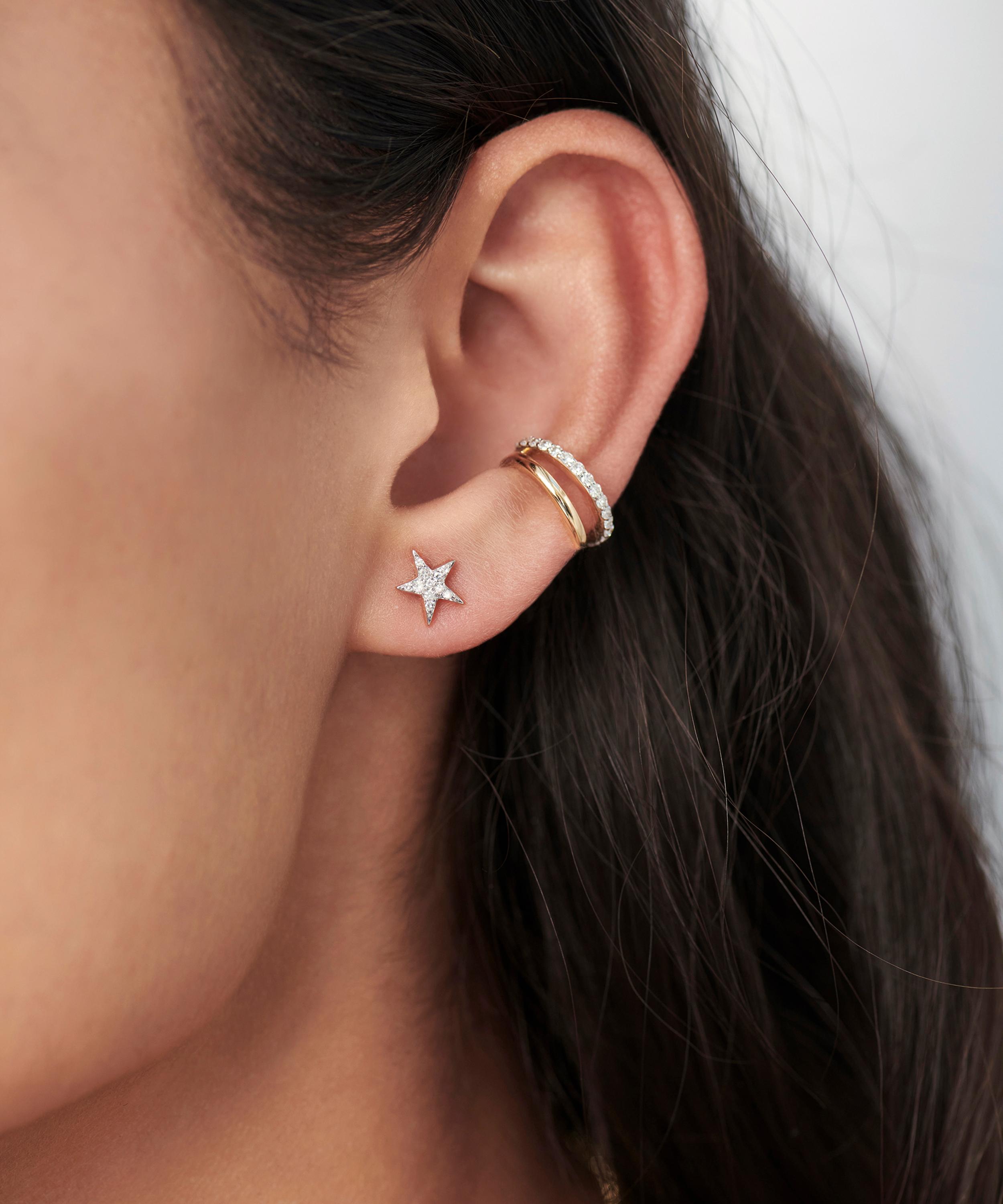 Missoma - 14ct Gold Fine Diamond Small Star Stud Earrings image number 1