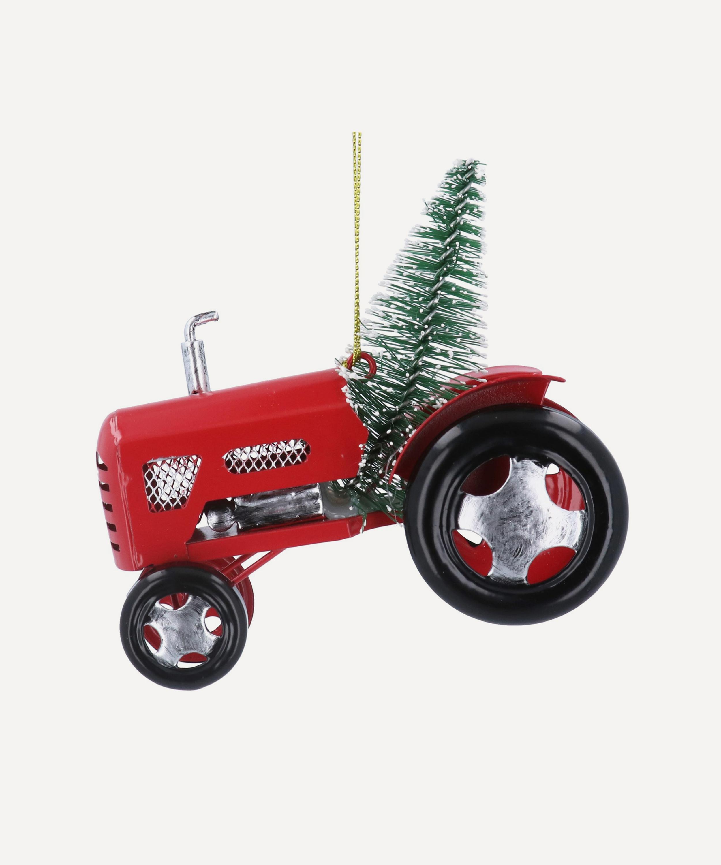 Christmas - Metal Tractor with Tree Ornament image number 0