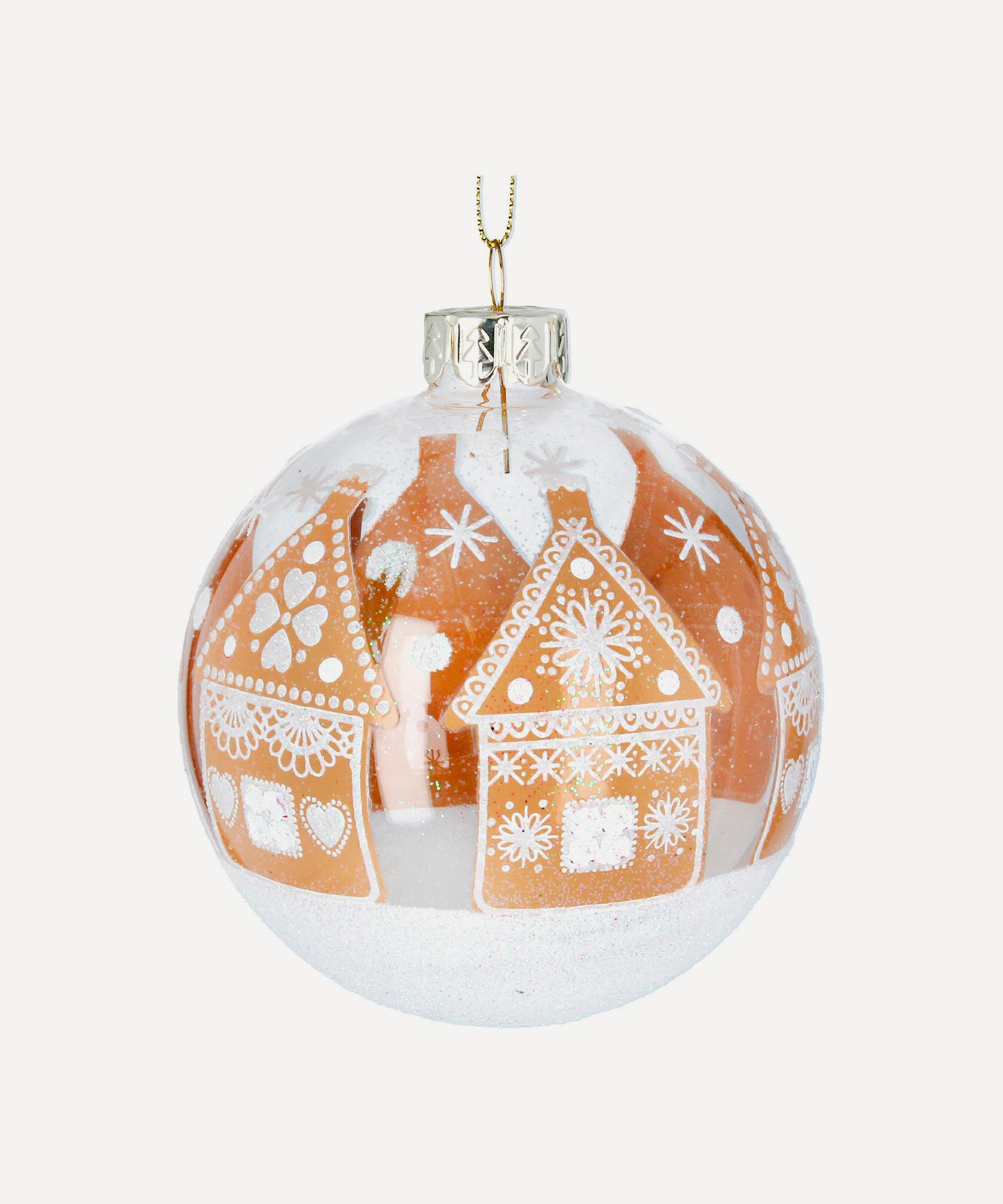 Christmas - Gingerbread House Scene Glass Bauble