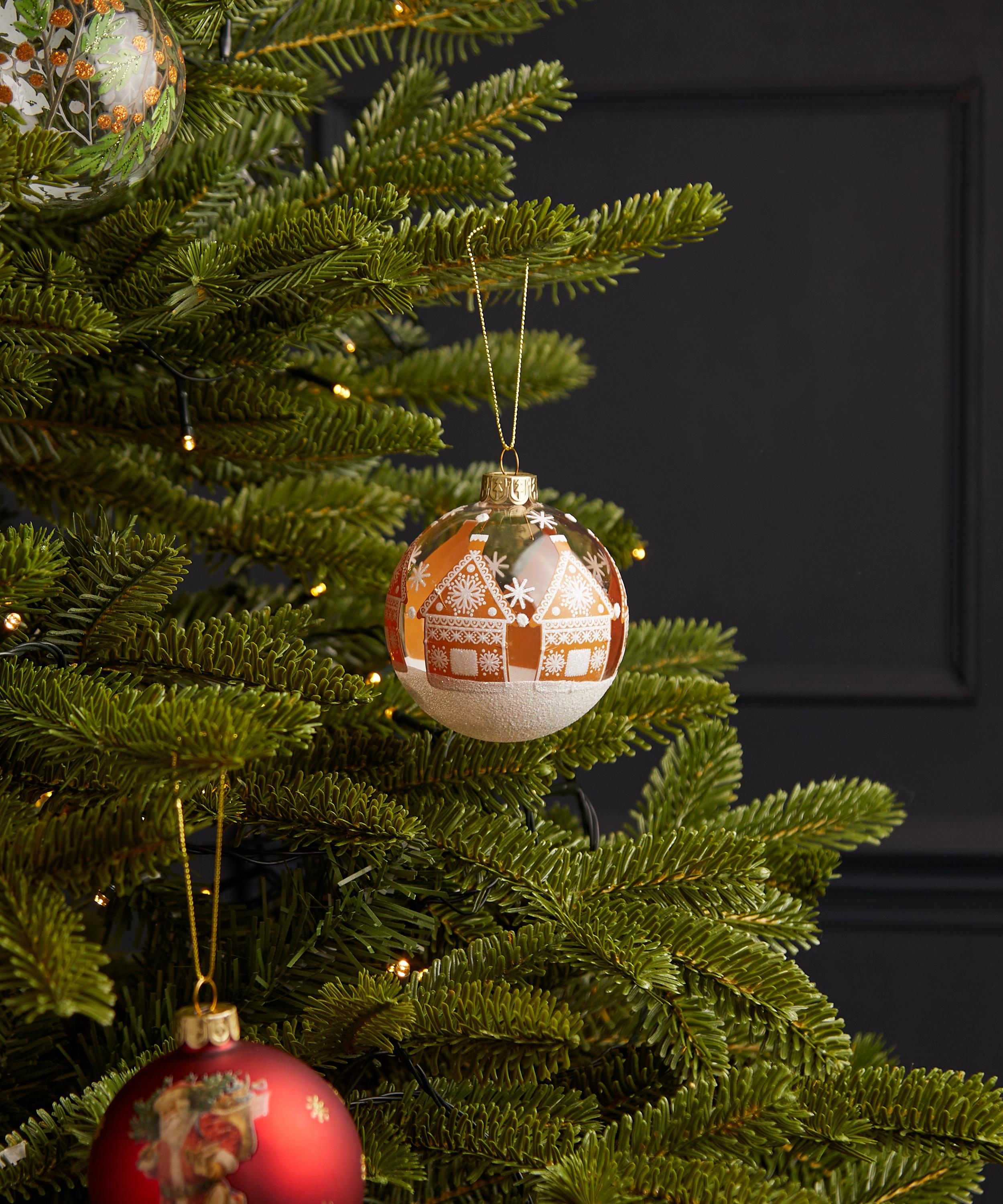 Christmas - Gingerbread House Scene Glass Bauble image number 1