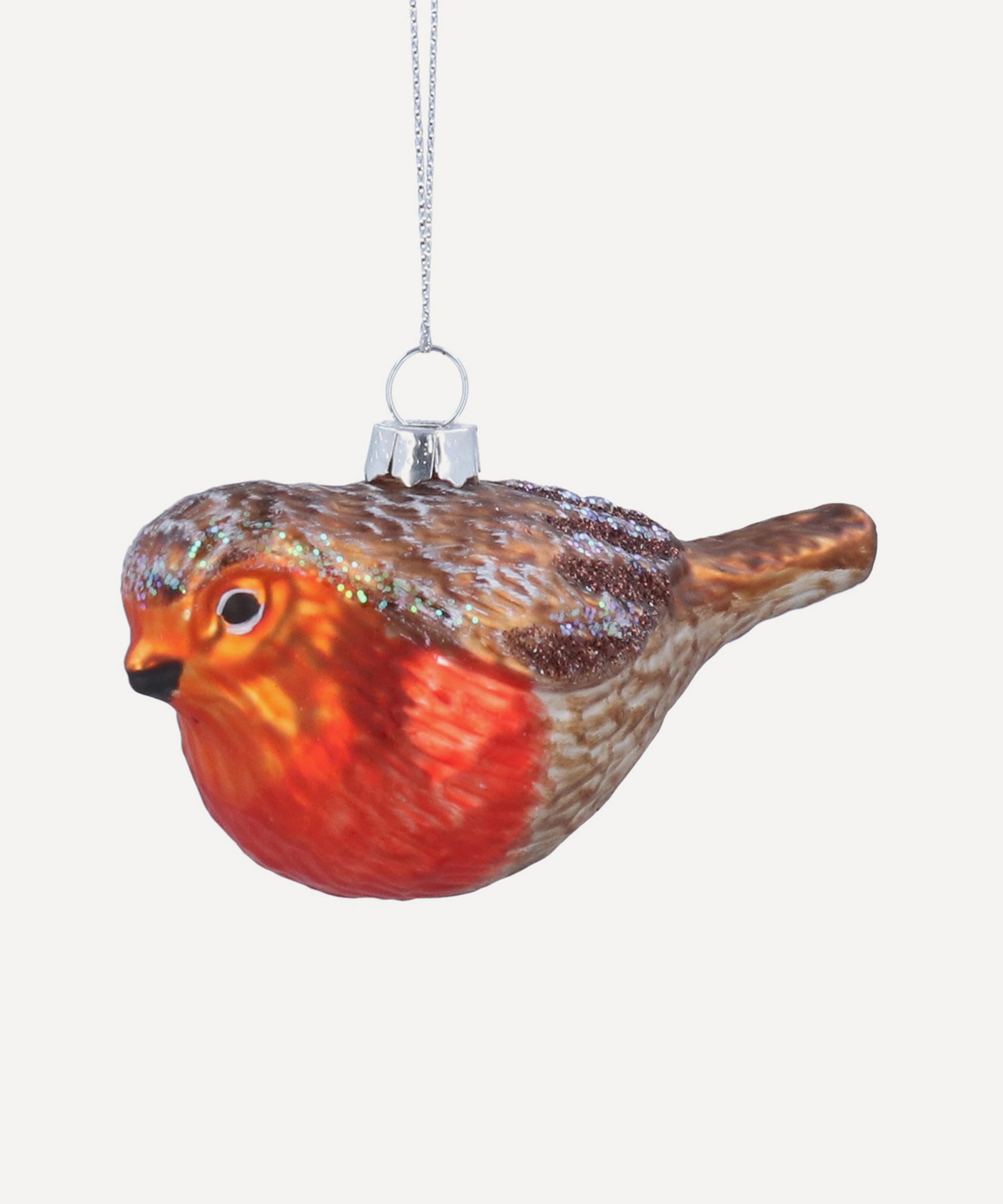 Christmas - Glass Robin Ornament image number 0