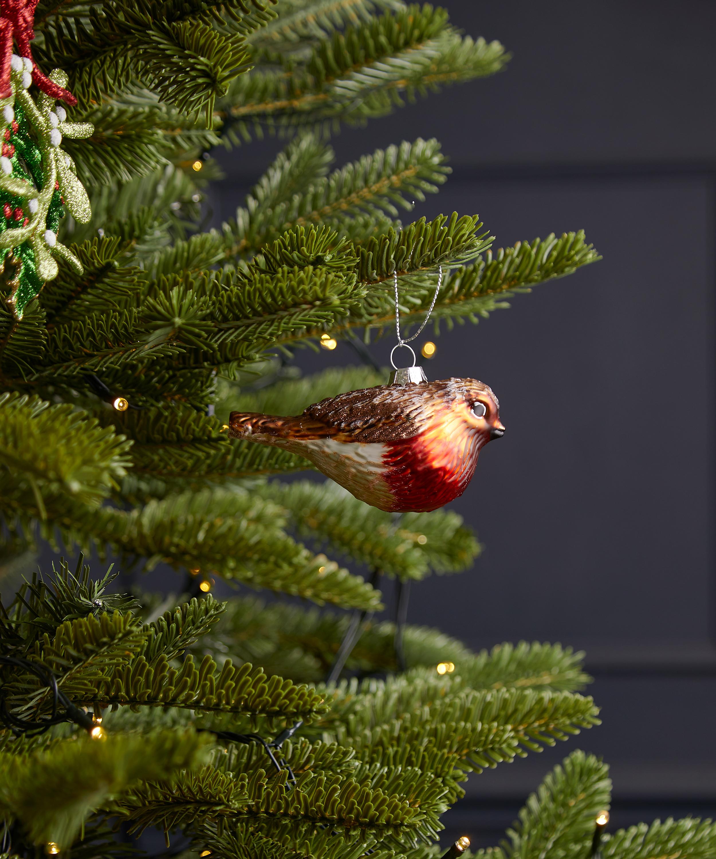 Christmas - Glass Robin Ornament image number 1