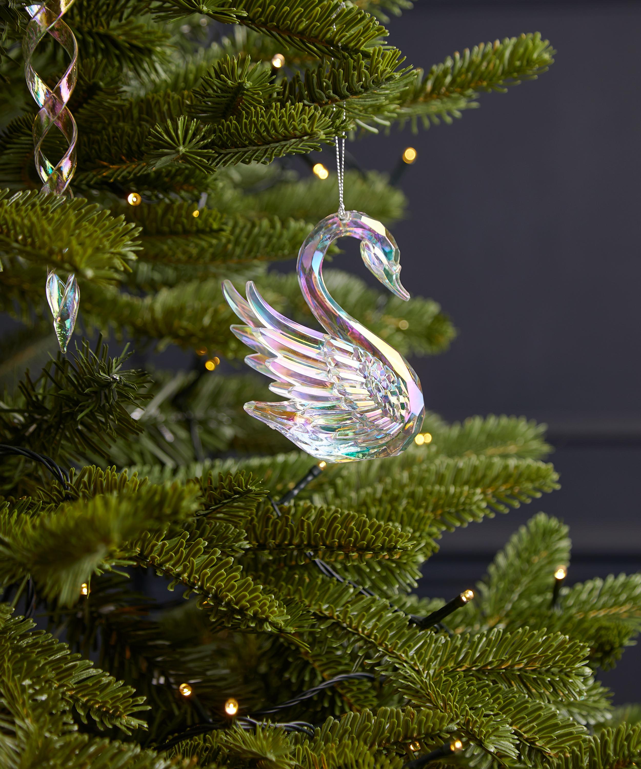 Christmas - Rainbow Iridescent Swan Ornament image number 1