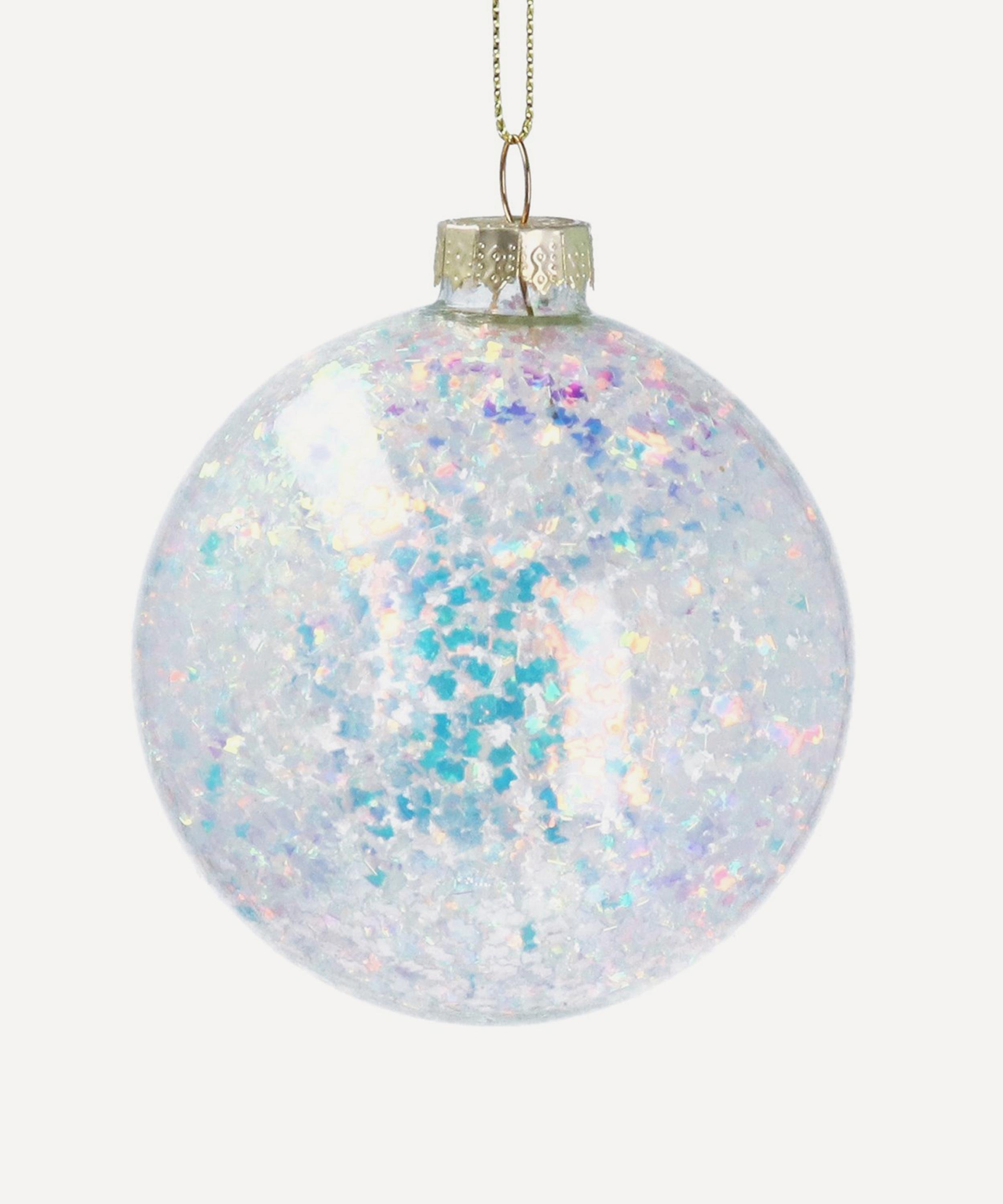 Christmas - Iridescent Confetti Glass Bauble