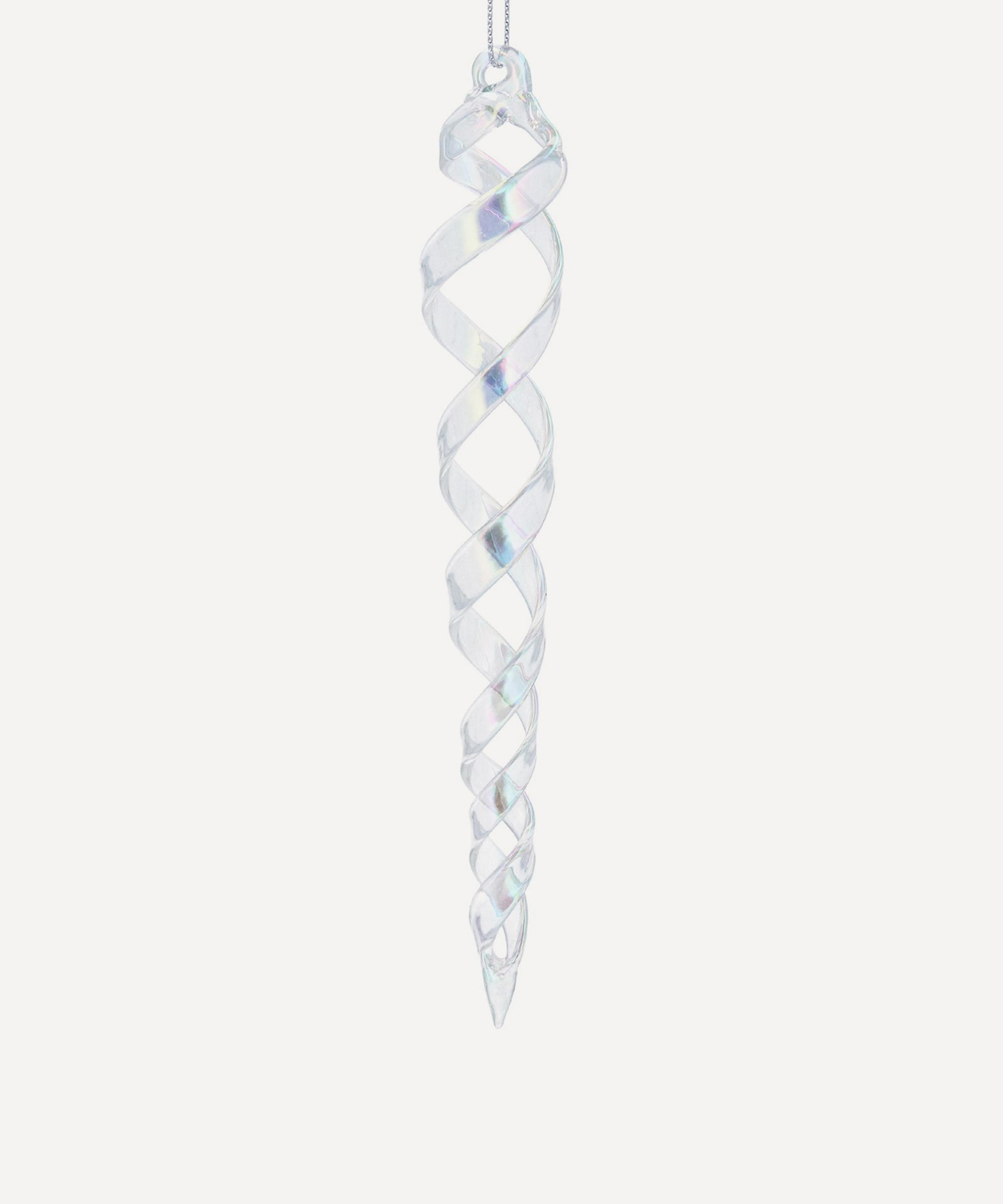 Christmas - Iridescent Glass Twist Icicle Ornament image number 0