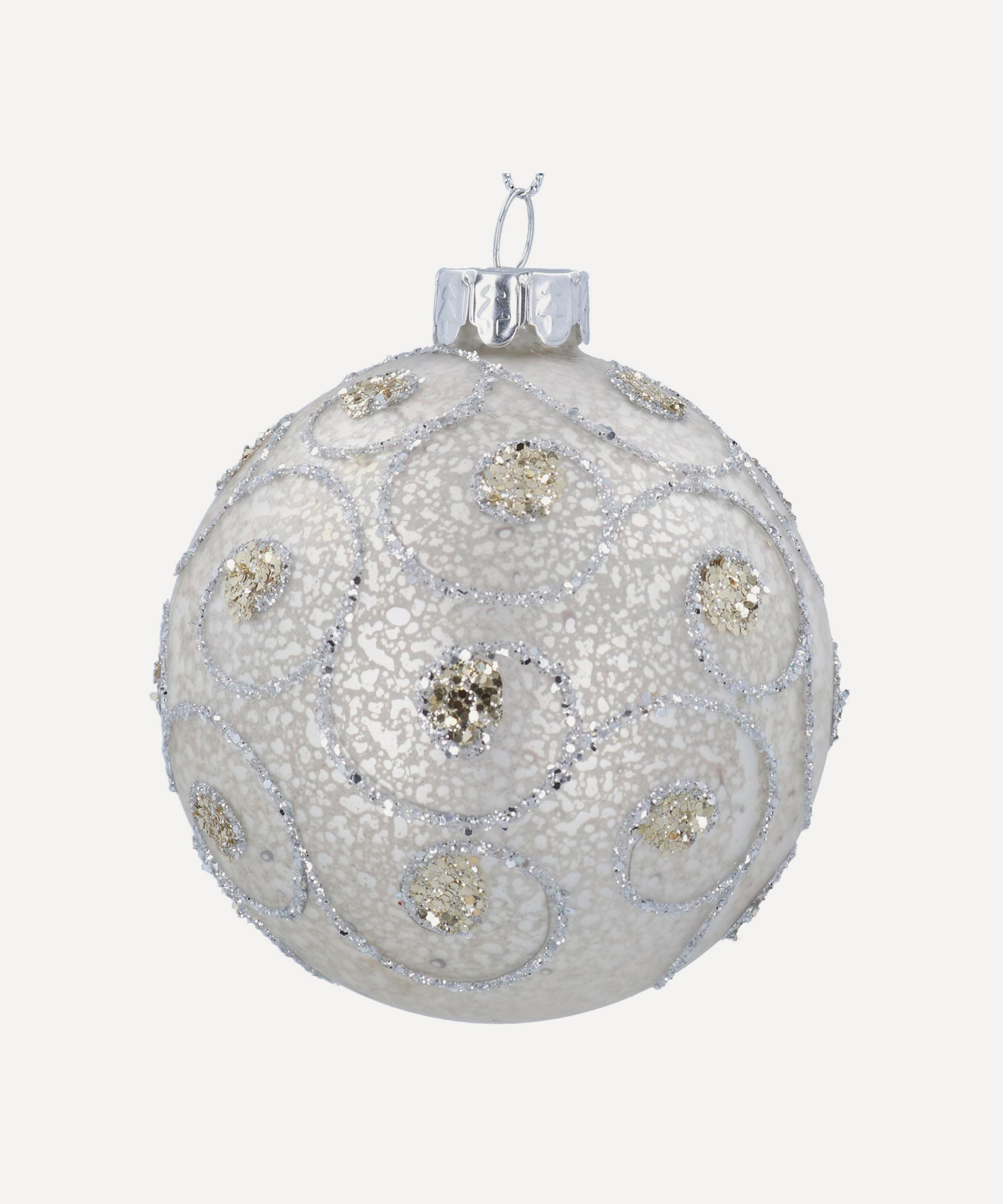 Christmas - Antiqued Glitter Swirls Bauble image number 0