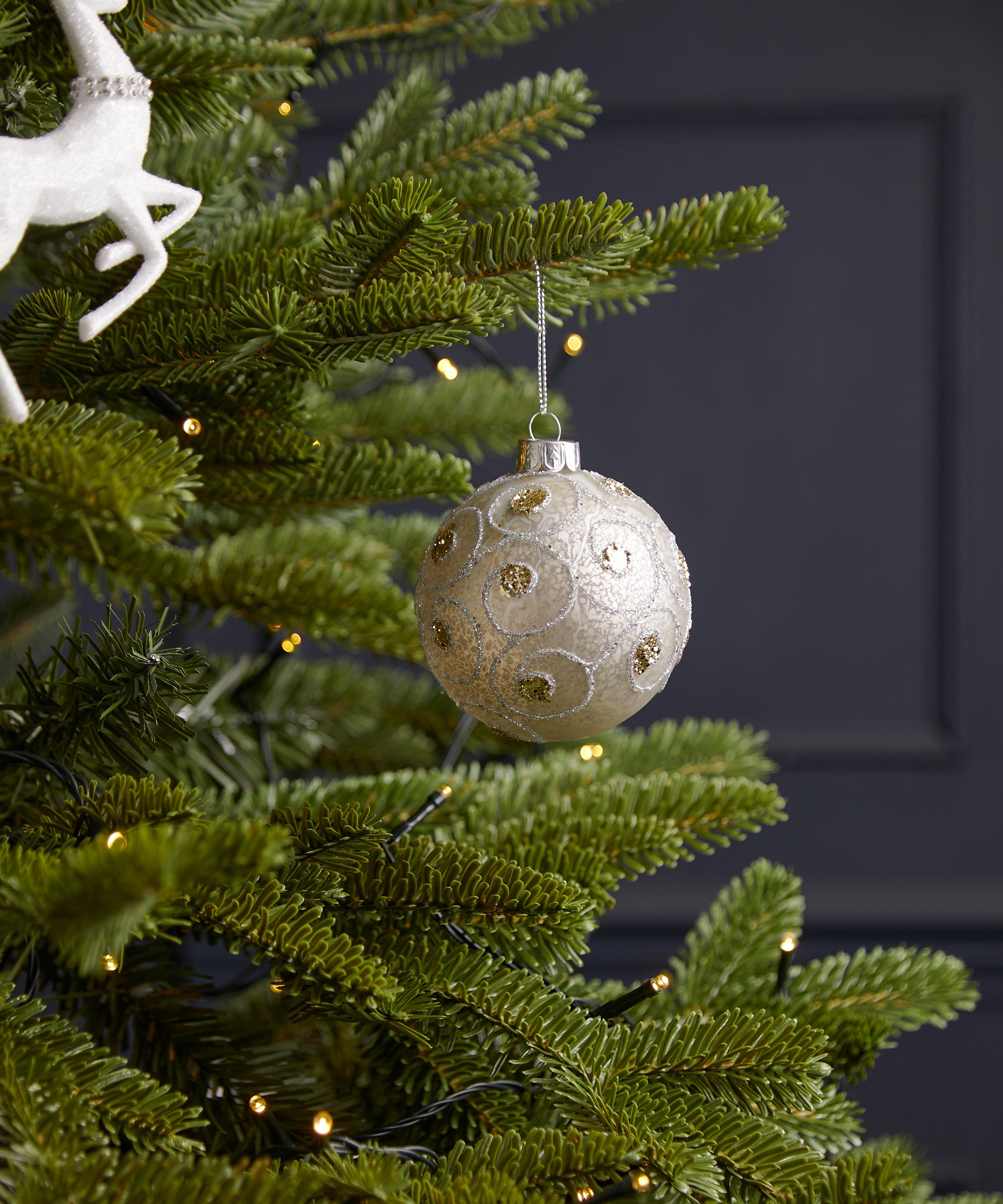 Christmas - Antiqued Glitter Swirls Bauble image number 1