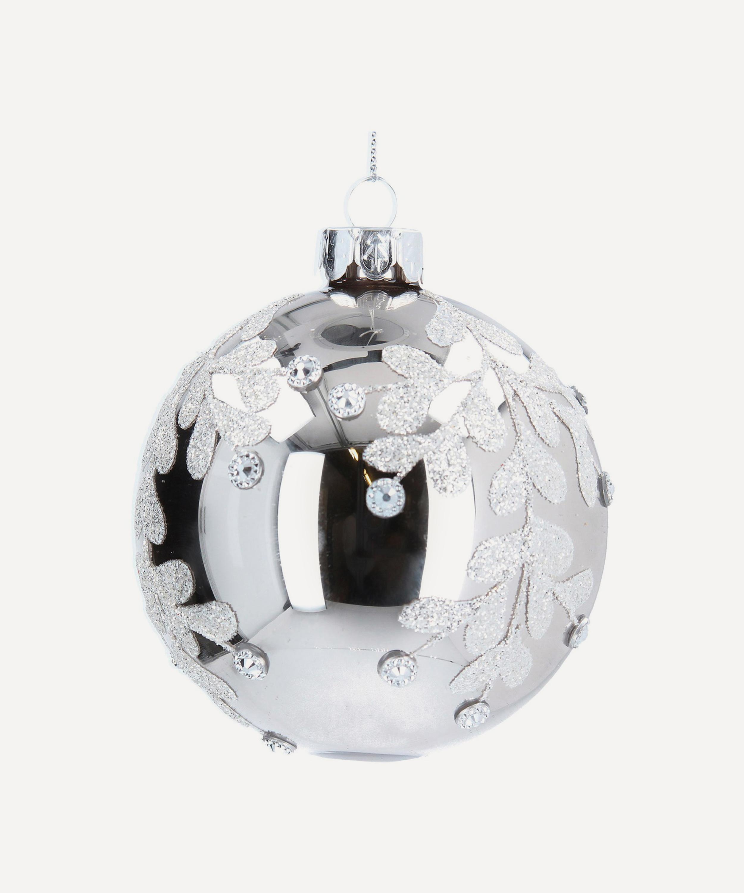 Christmas - Diamante Leaf Bauble image number 0