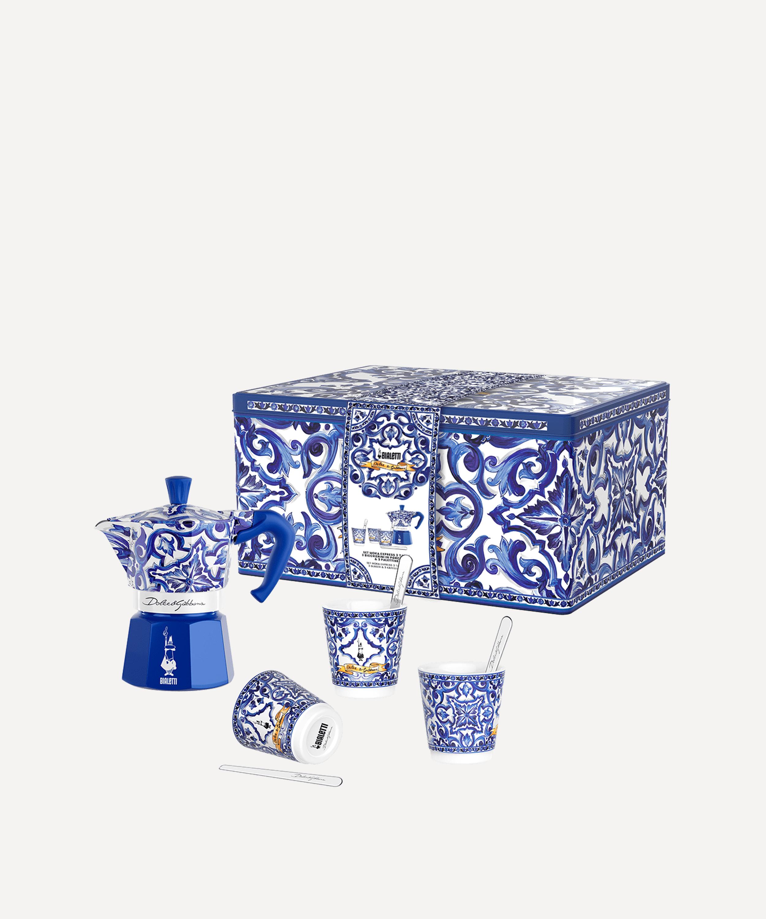 Bialetti - x Dolce and Gabbana Mediterranean Blue 3 Cup Moka Express Set image number 0