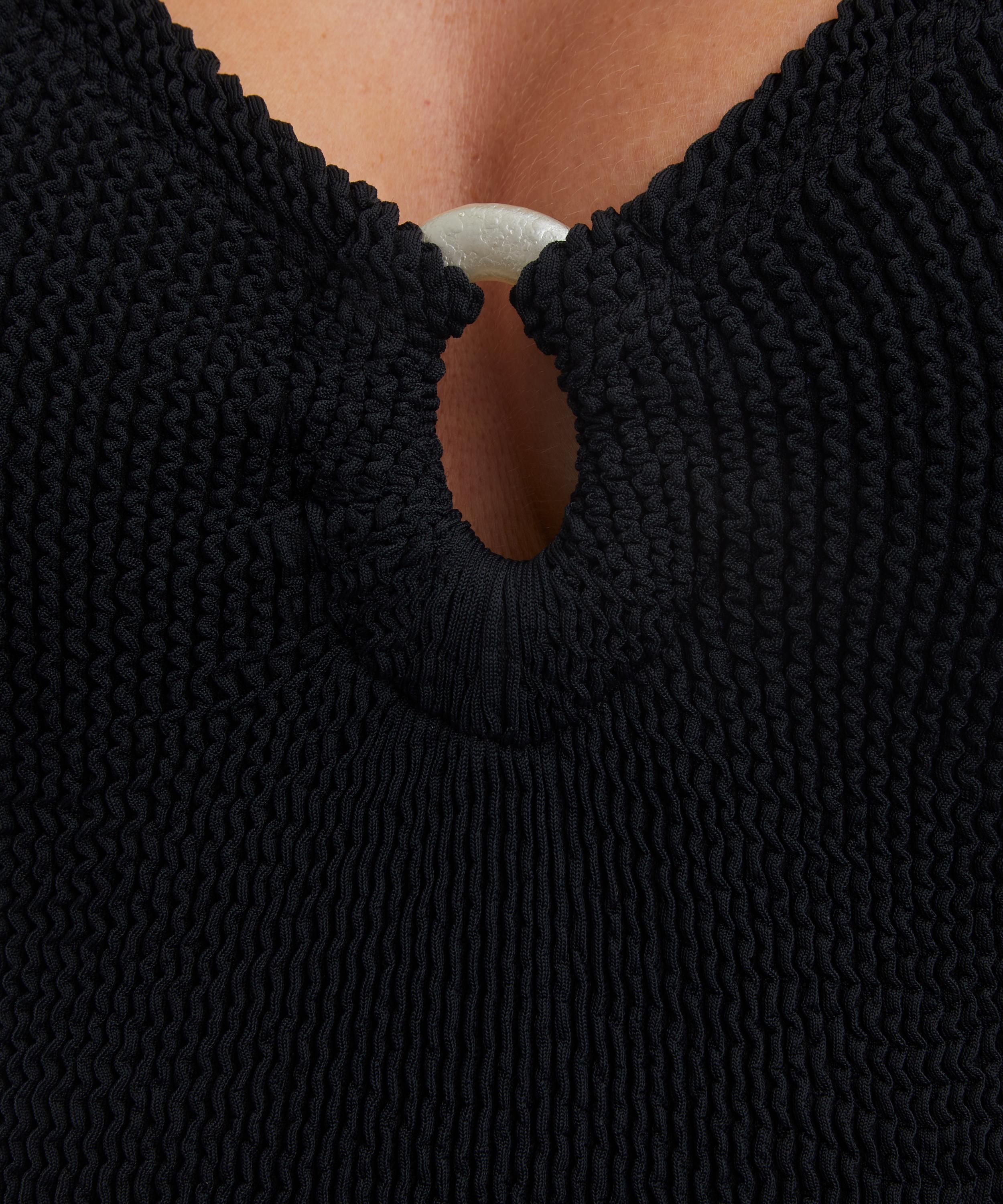 Hunza G - Black Celine Swimsuit with Pearly Hoops image number 4