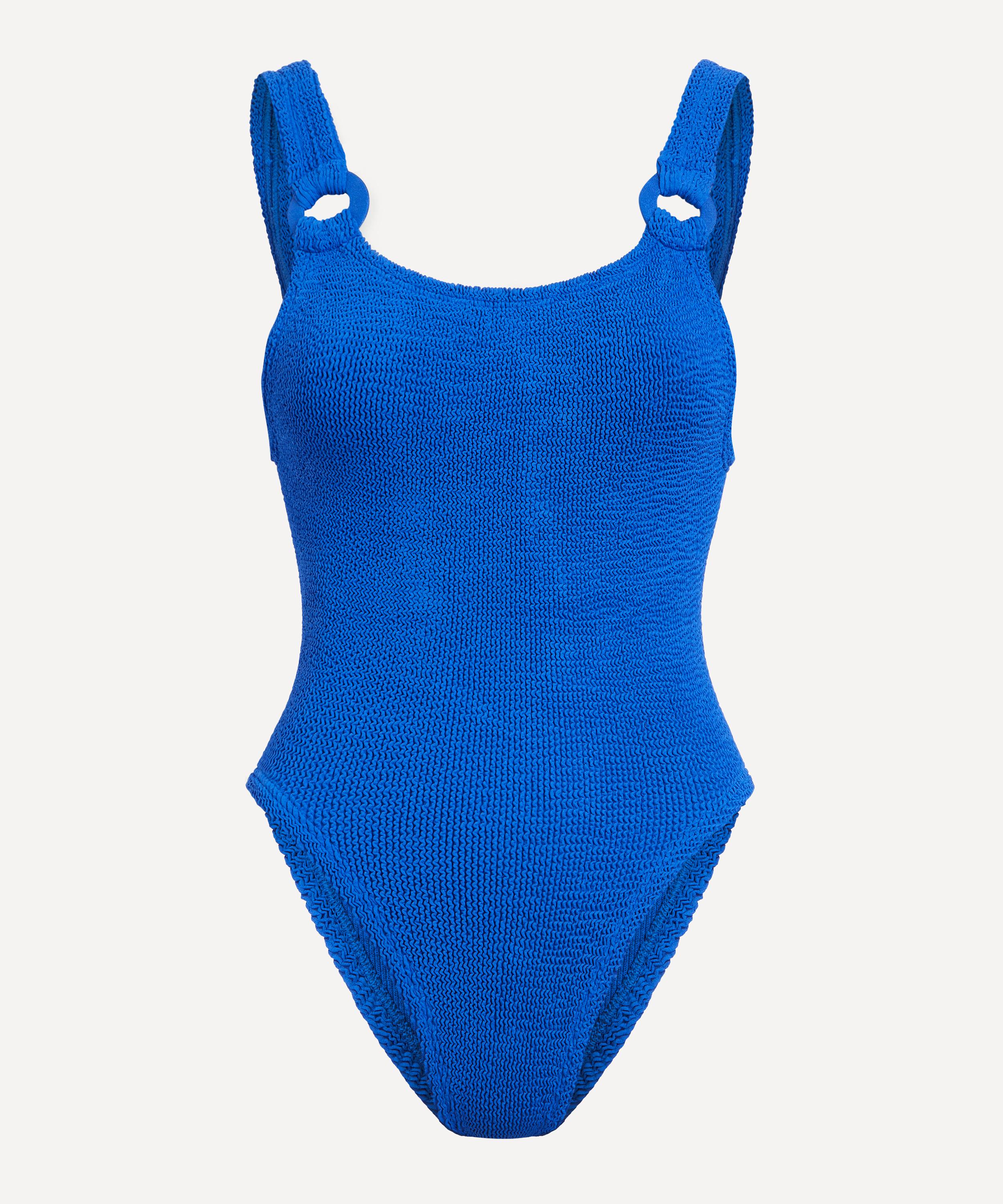 Hunza G - Royal Blue Domino Swimsuit With Tonal Hoops image number 0
