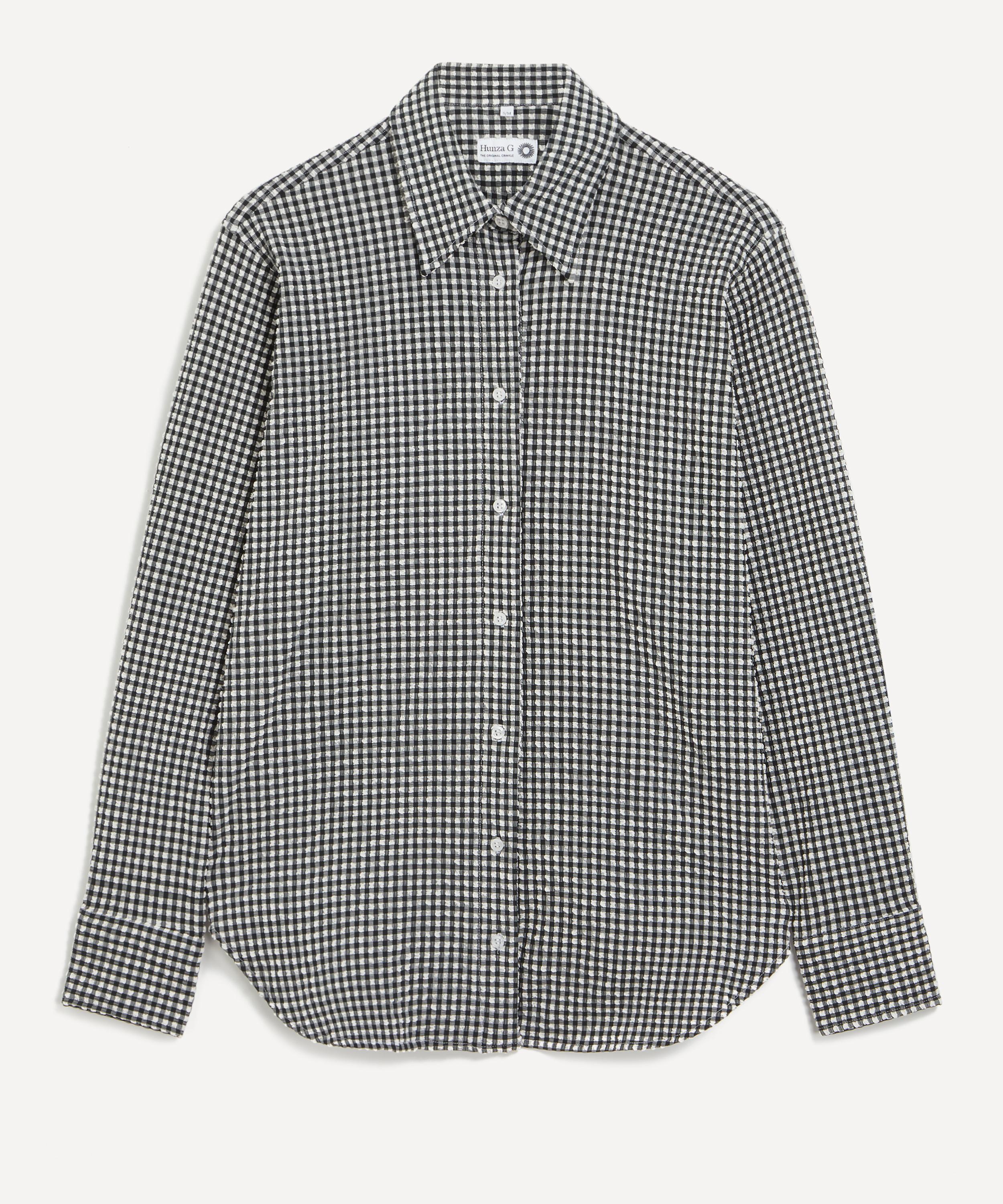Hunza G - Black Gingham Seersucker Shirt