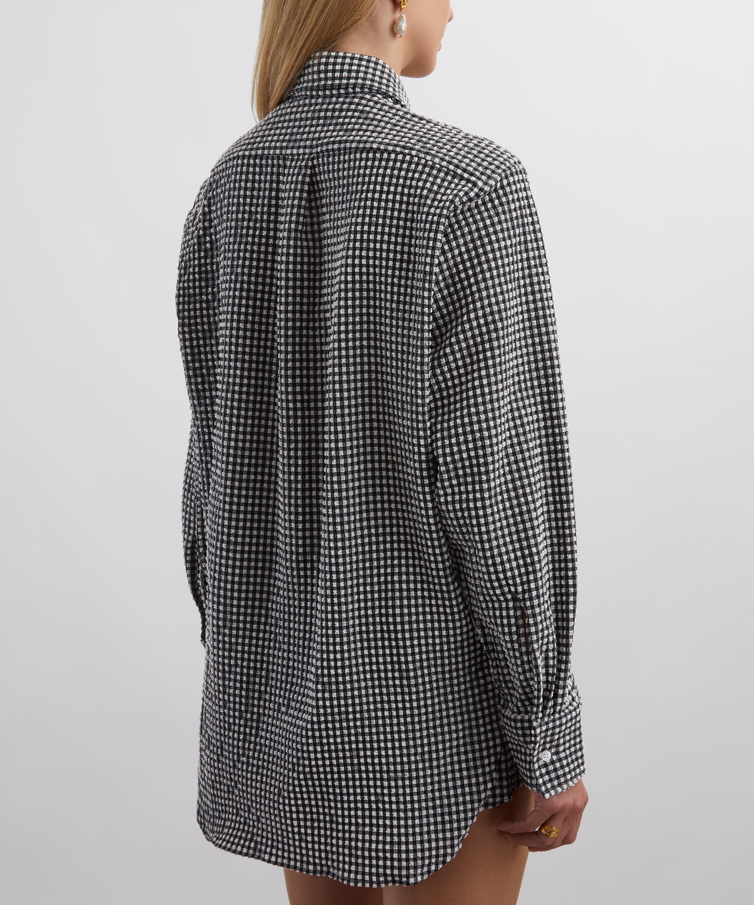 Hunza G - Black Gingham Seersucker Shirt image number 3