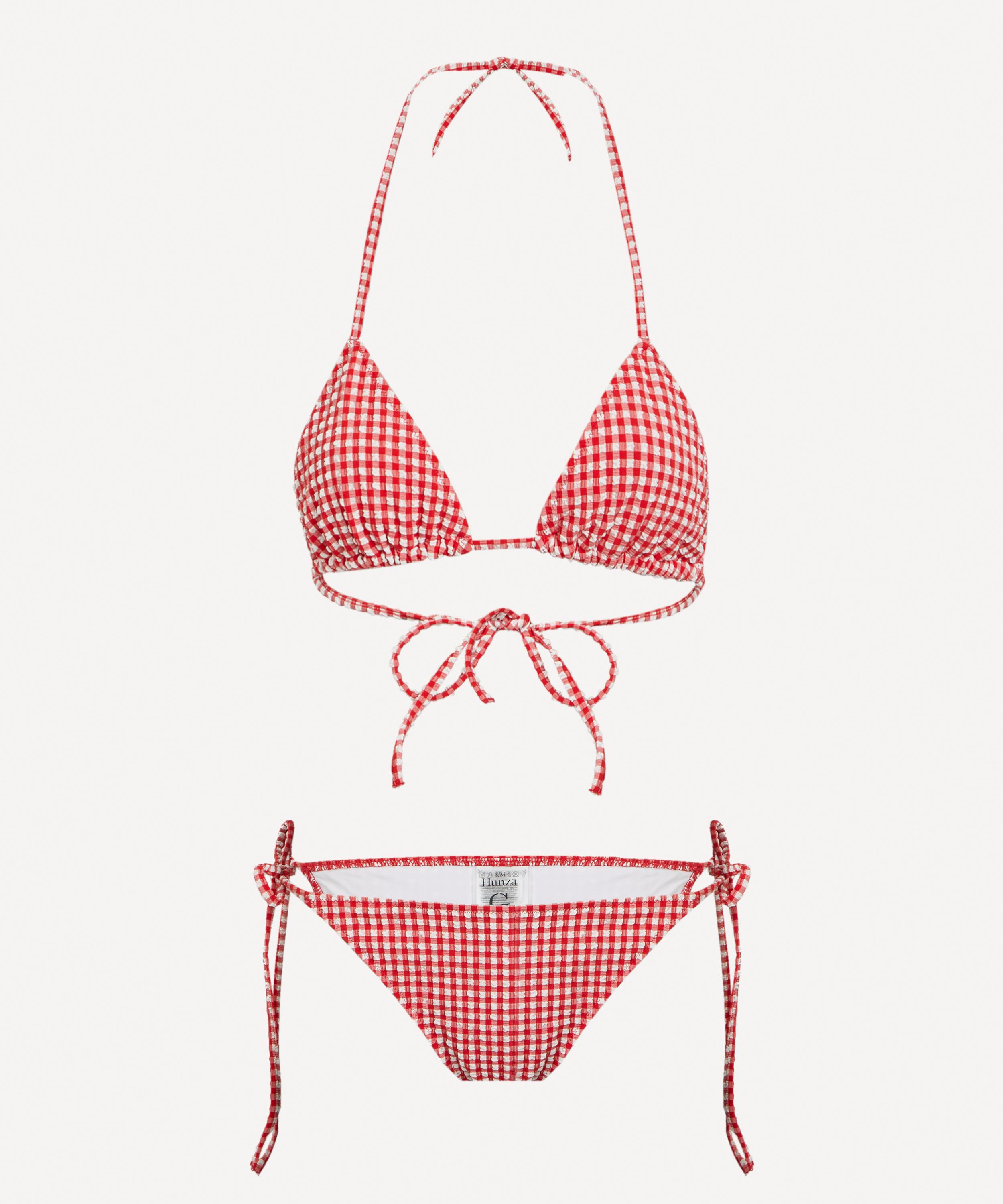 Hunza G - Sabrina Red Gingham Seersucker Bikini image number 0