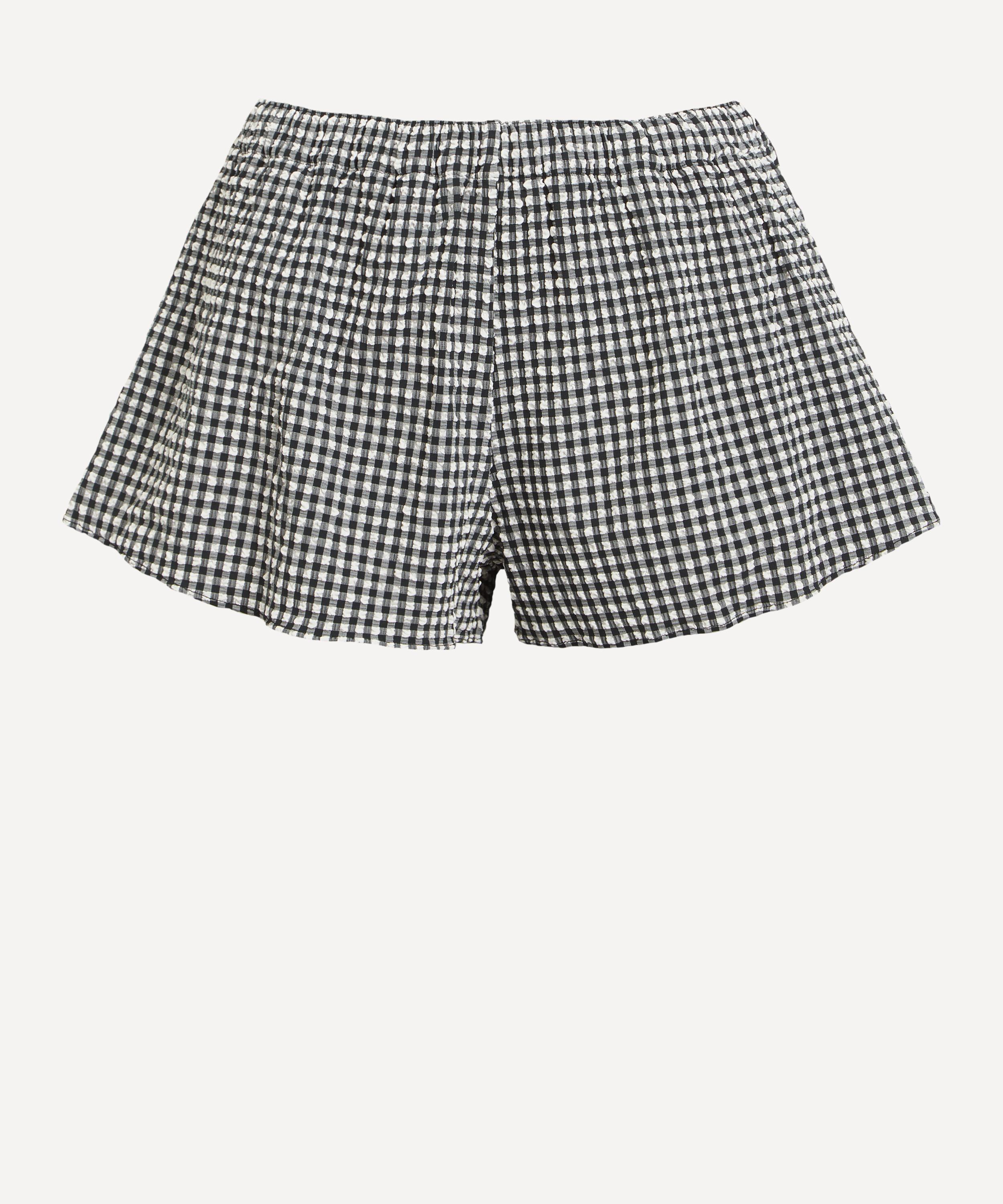 Hunza G - Black Gingham Seersucker Runner Shorts