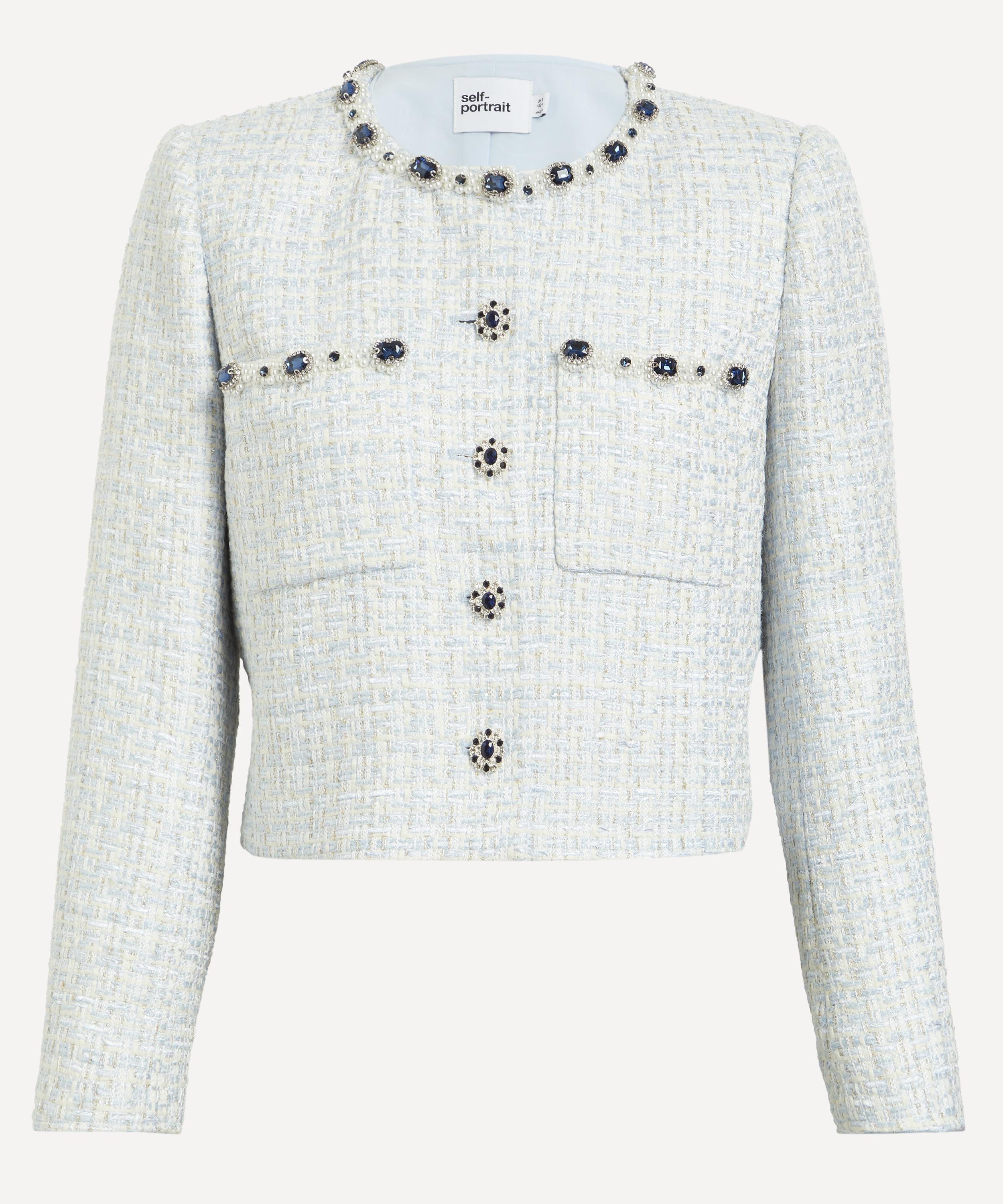 Self-Portrait - Blue Bouclé Jacket image number 0