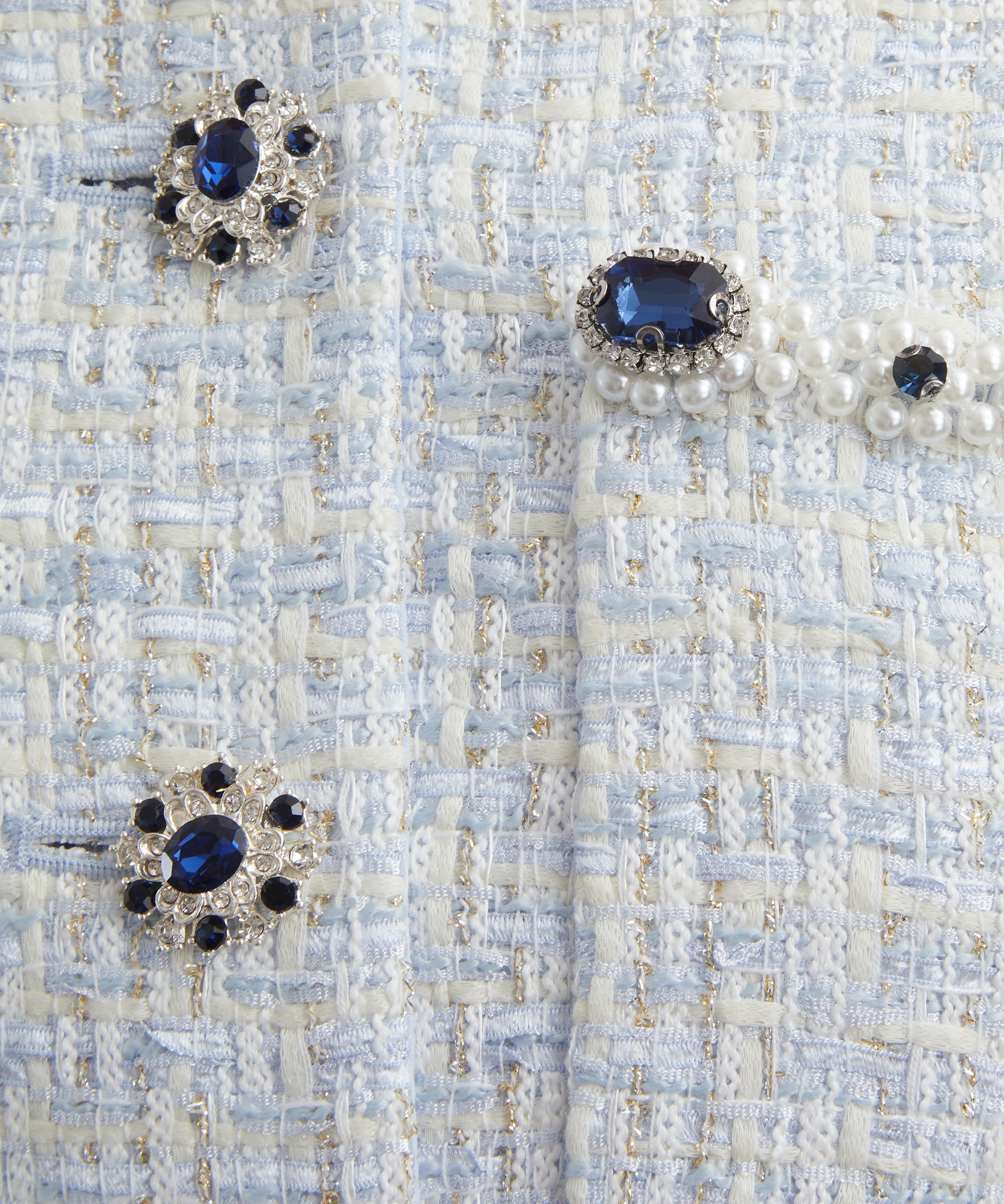 Self-Portrait - Blue Bouclé Jacket image number 4