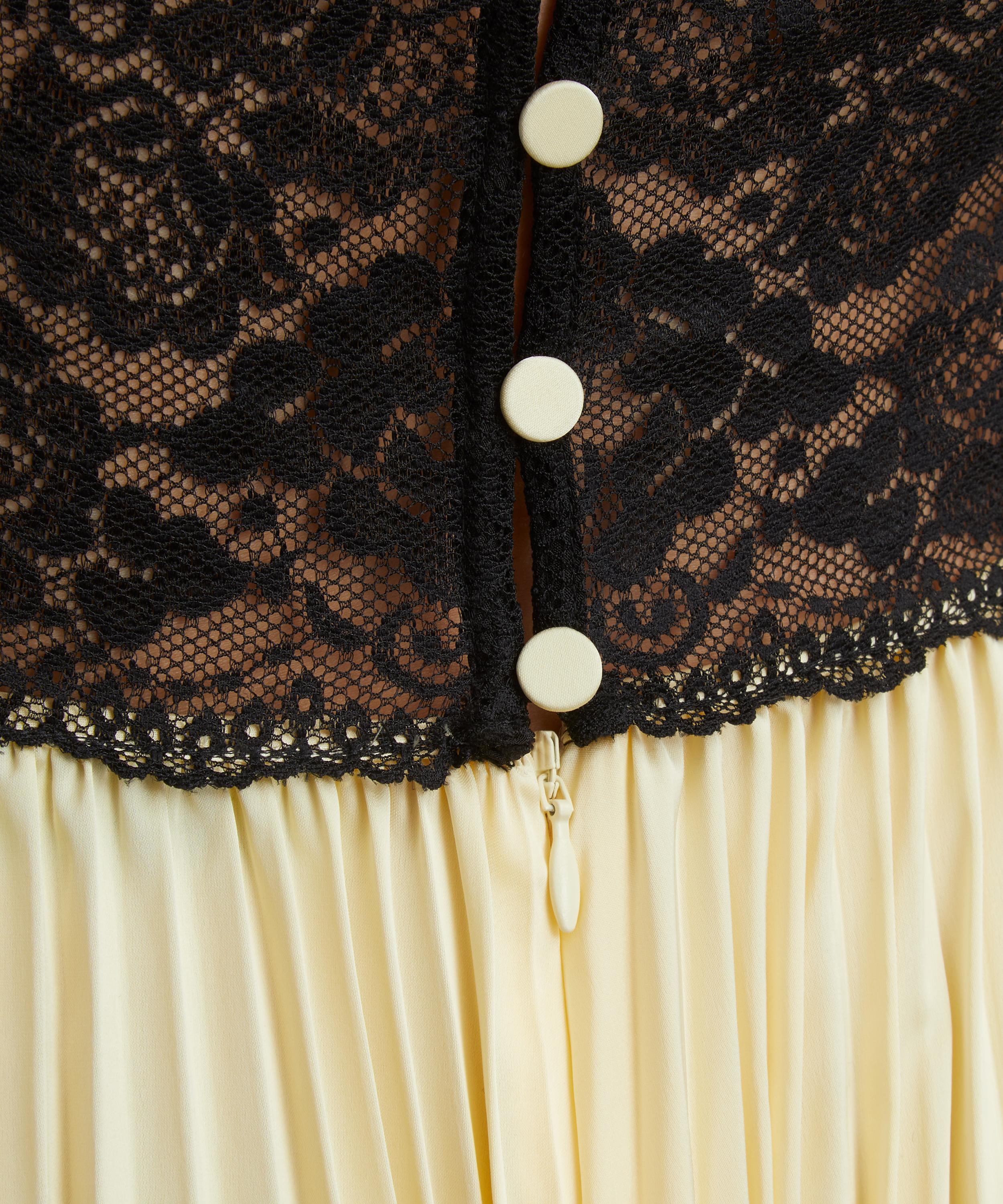 Self-Portrait - Yellow Satin Lace Maxi Dress image number 4