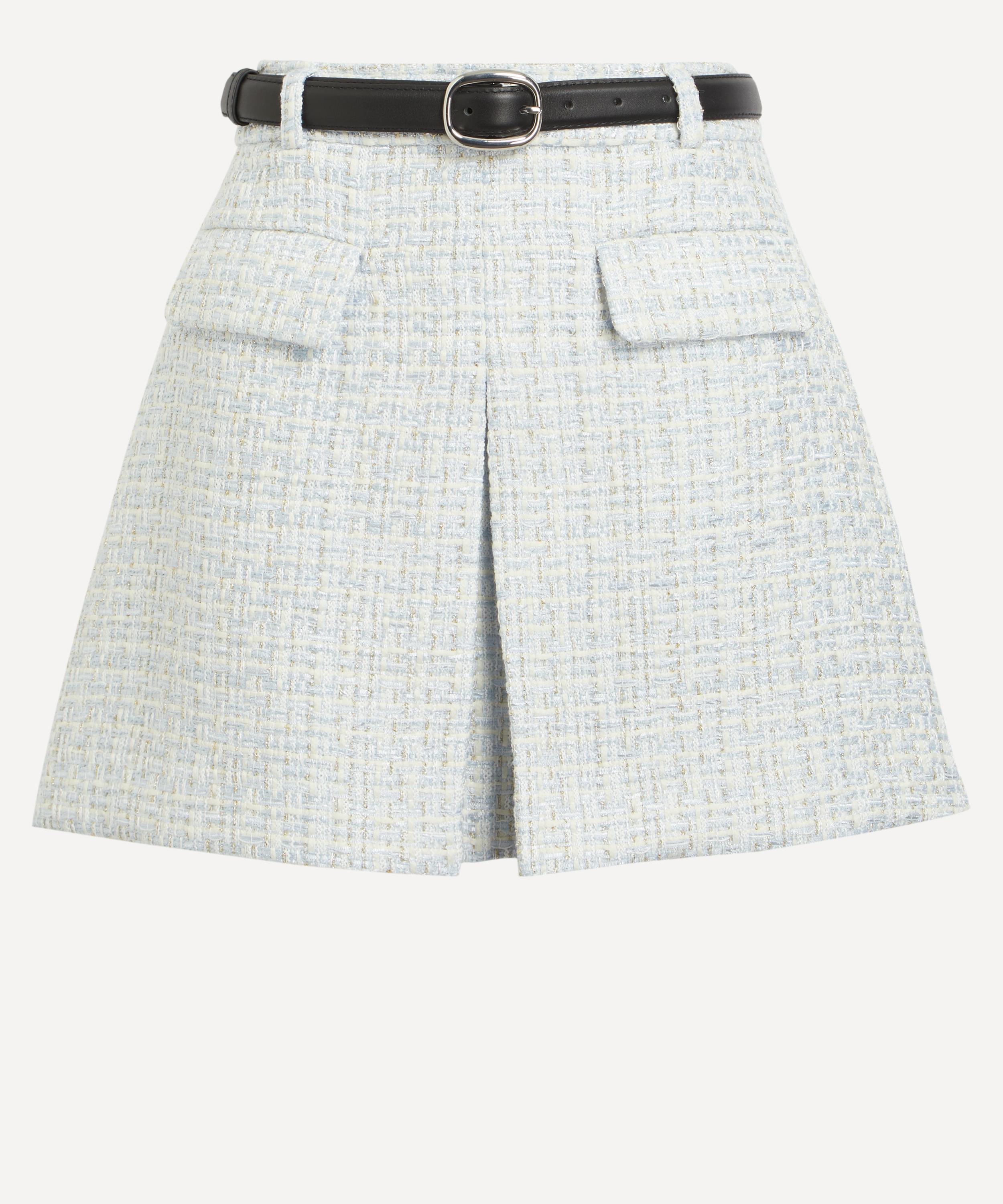 Self-Portrait - Blue Boucle Mini Skirt