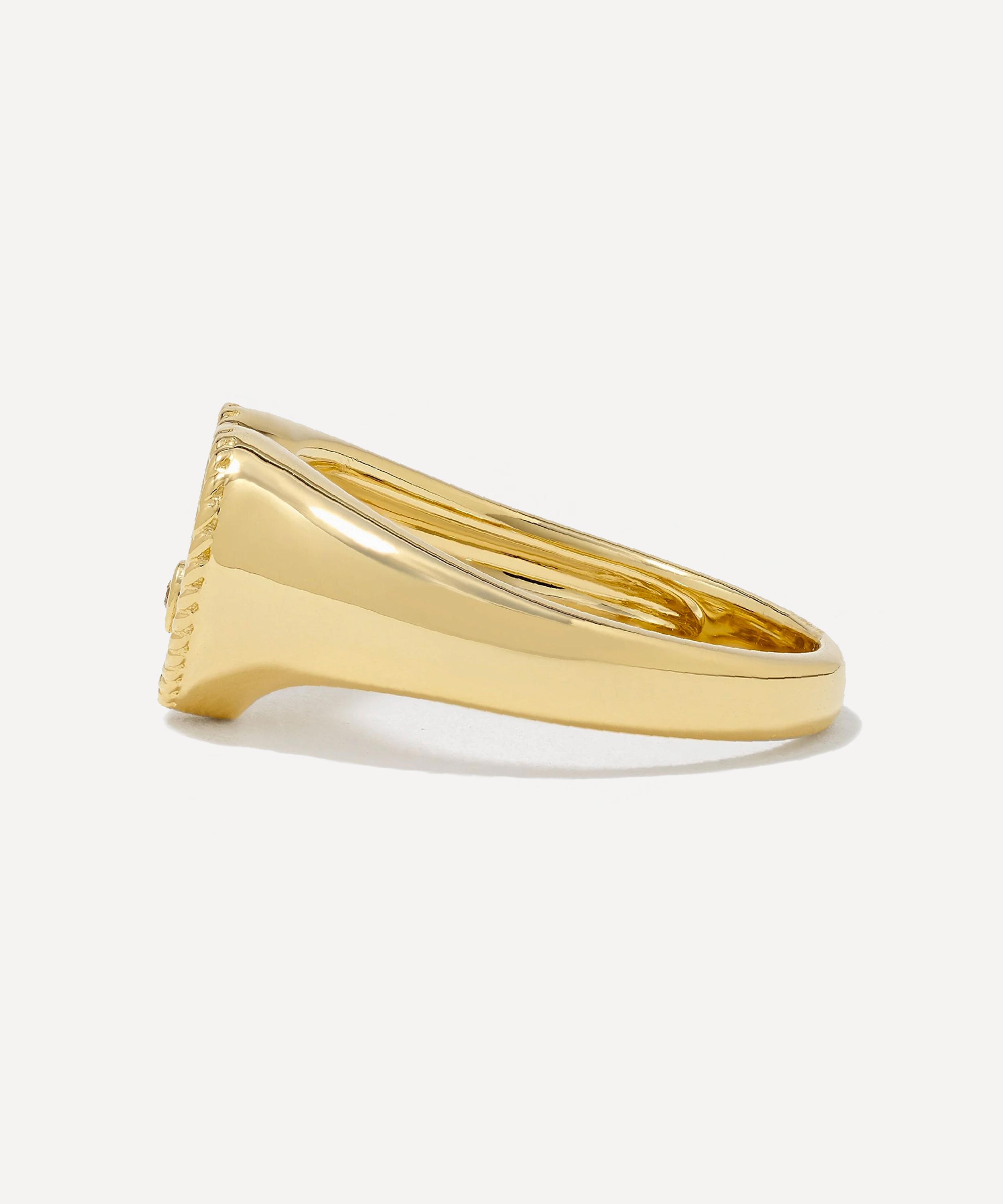 Yvonne Léon - 9ct Gold Red Agate Baby Heart Signet Ring image number 2