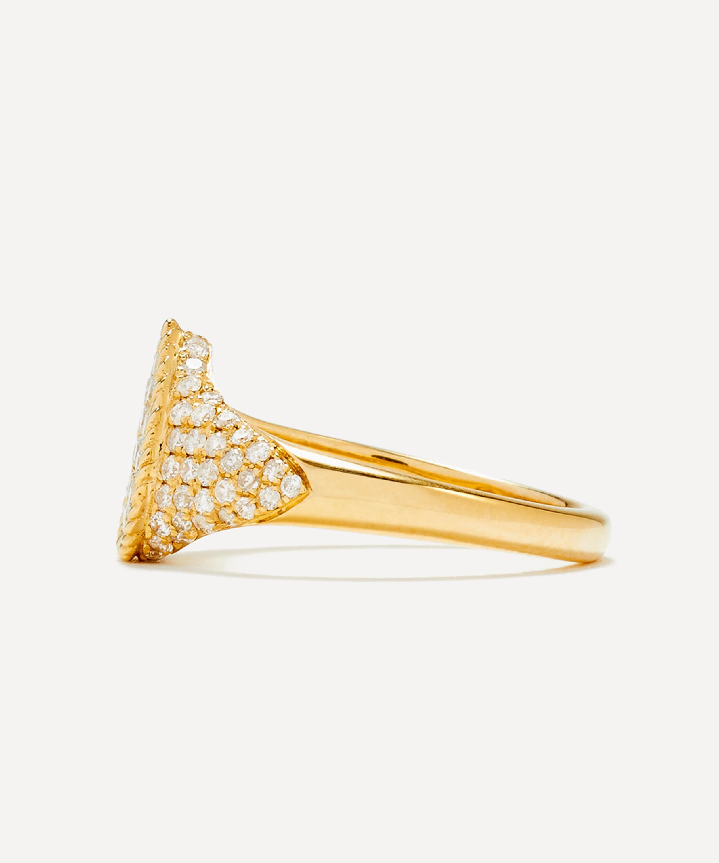 Yvonne Léon - 9ct Gold Berlingot Diamond Baby Pear Signet Ring image number 1