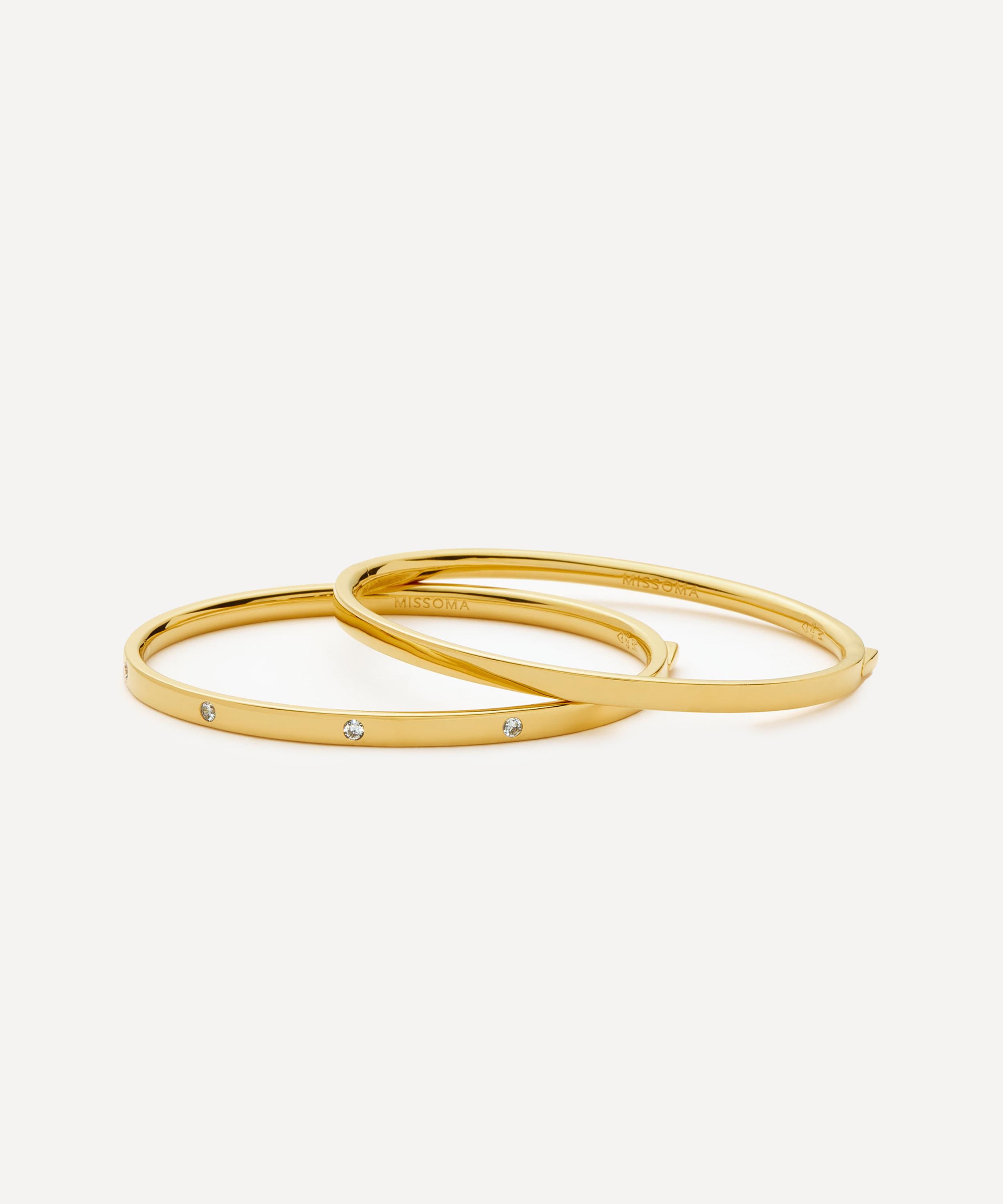 Missoma - 18ct Gold-Plated Vermeil Silver Interstellar Hinged Bangle Bracelet image number 5