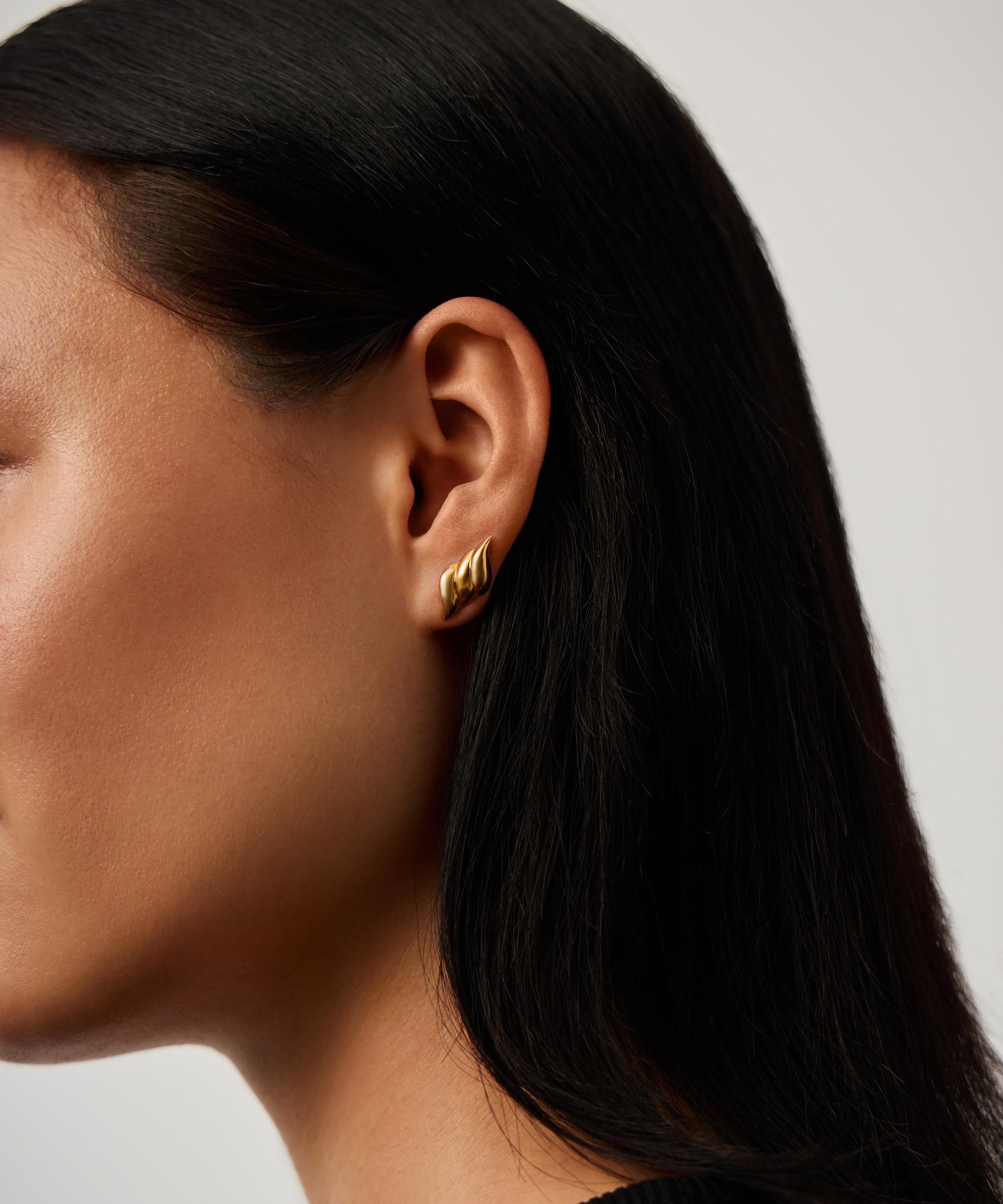 Missoma - X Savi 18ct Gold-Plated Signature Stud Earring image number 1