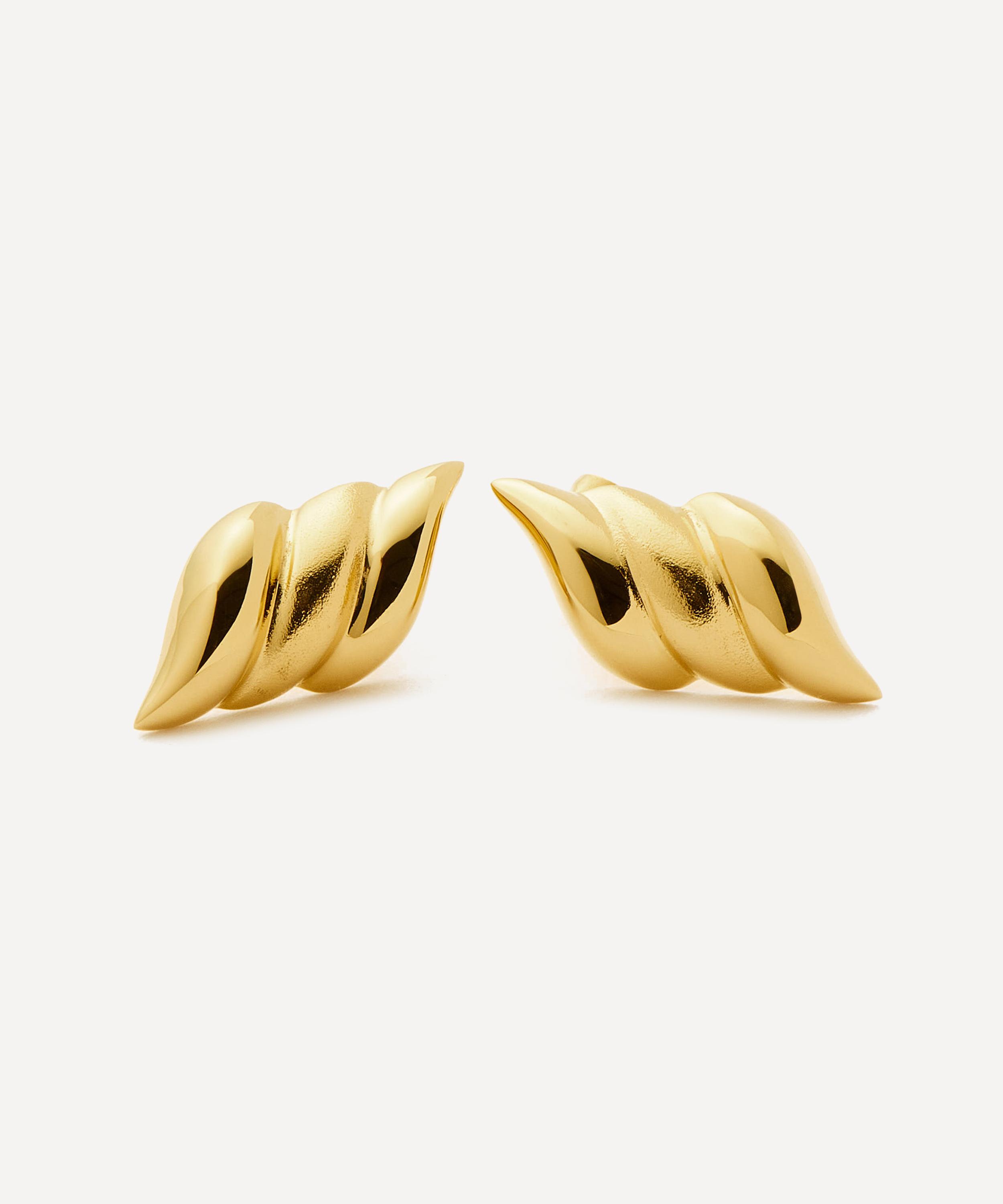 Missoma - X Savi 18ct Gold-Plated Signature Stud Earring image number 2