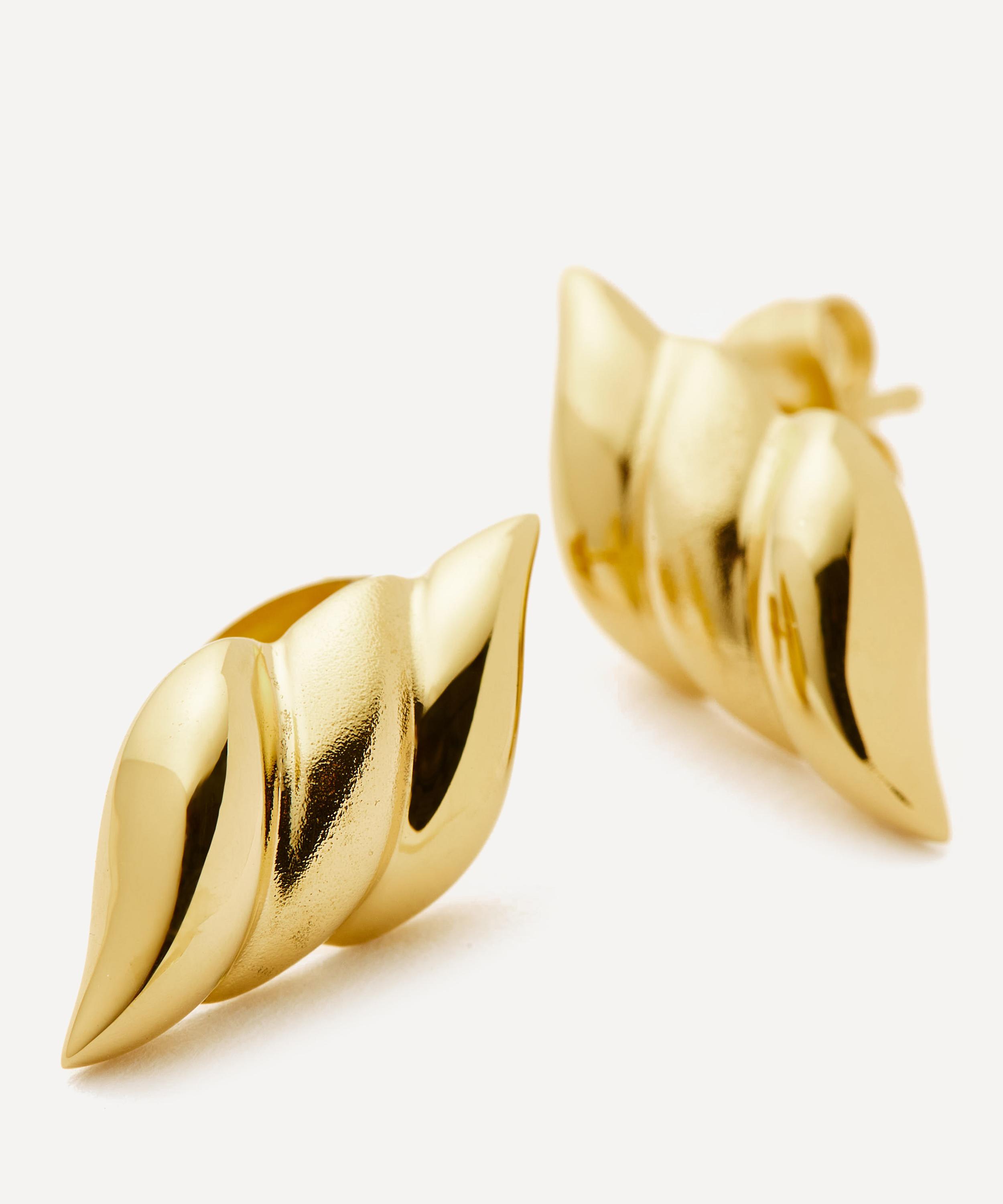 Missoma - X Savi 18ct Gold-Plated Signature Stud Earring image number 3