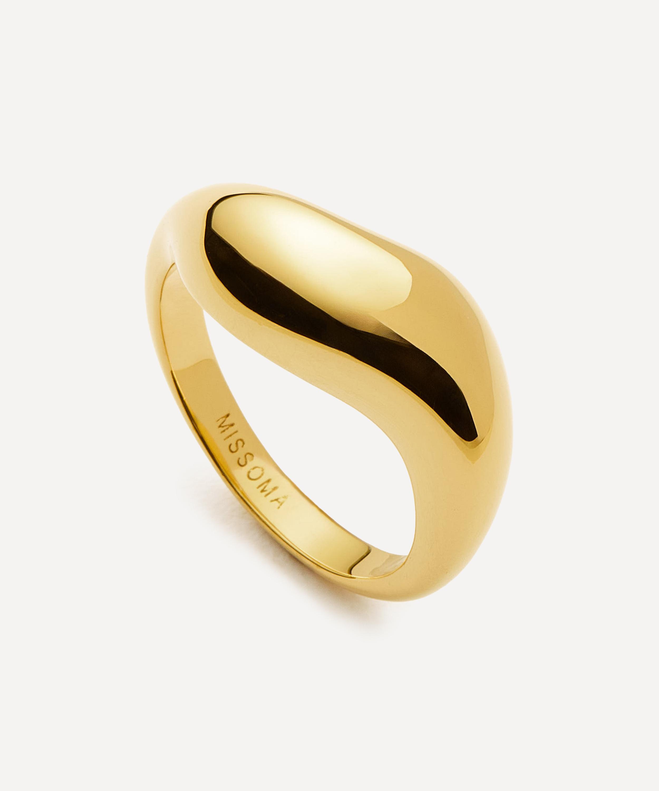 Missoma - X Savi 18ct Gold-Plated Signature Stacking Ring image number 0