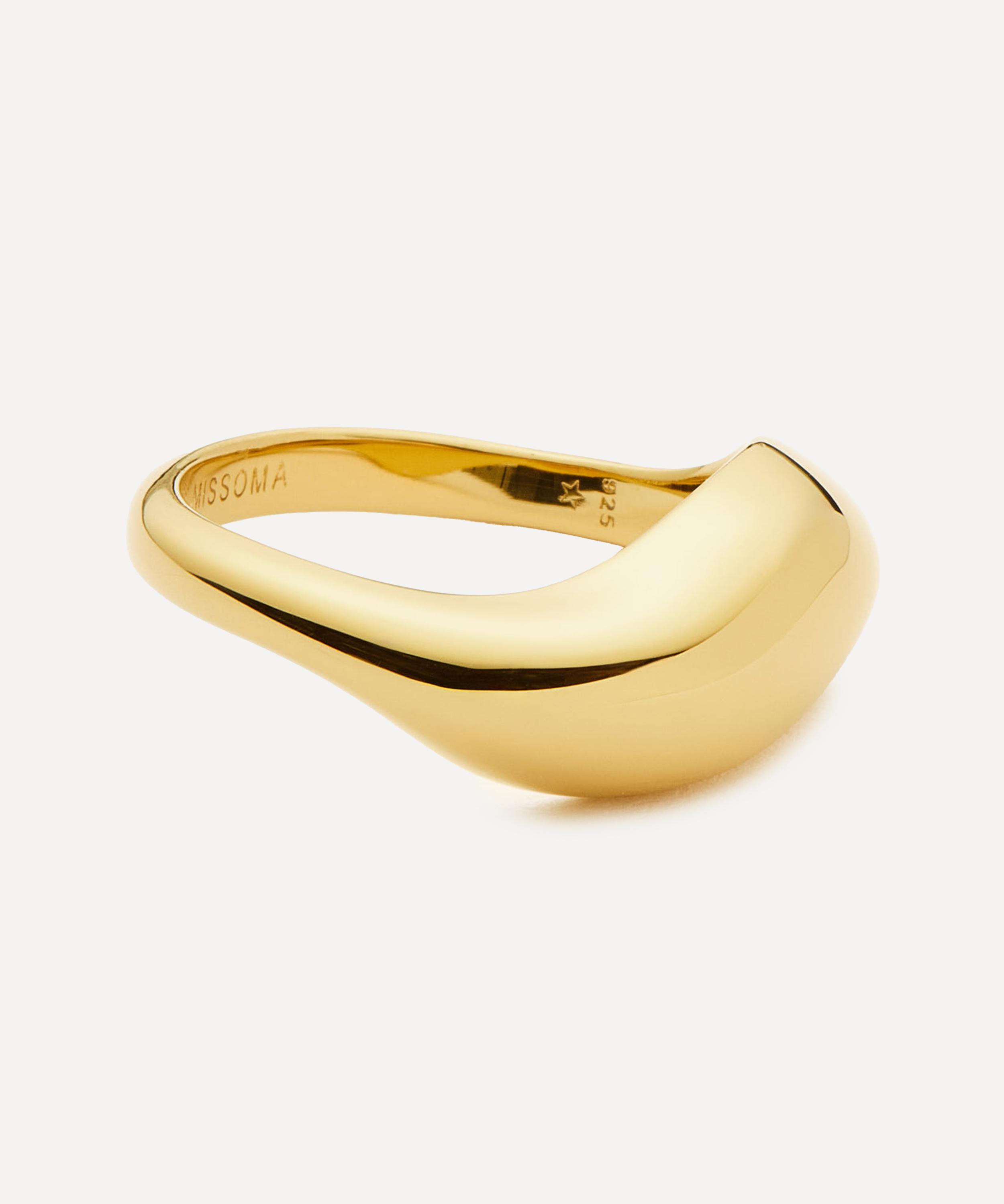 Missoma - X Savi 18ct Gold-Plated Signature Stacking Ring image number 2