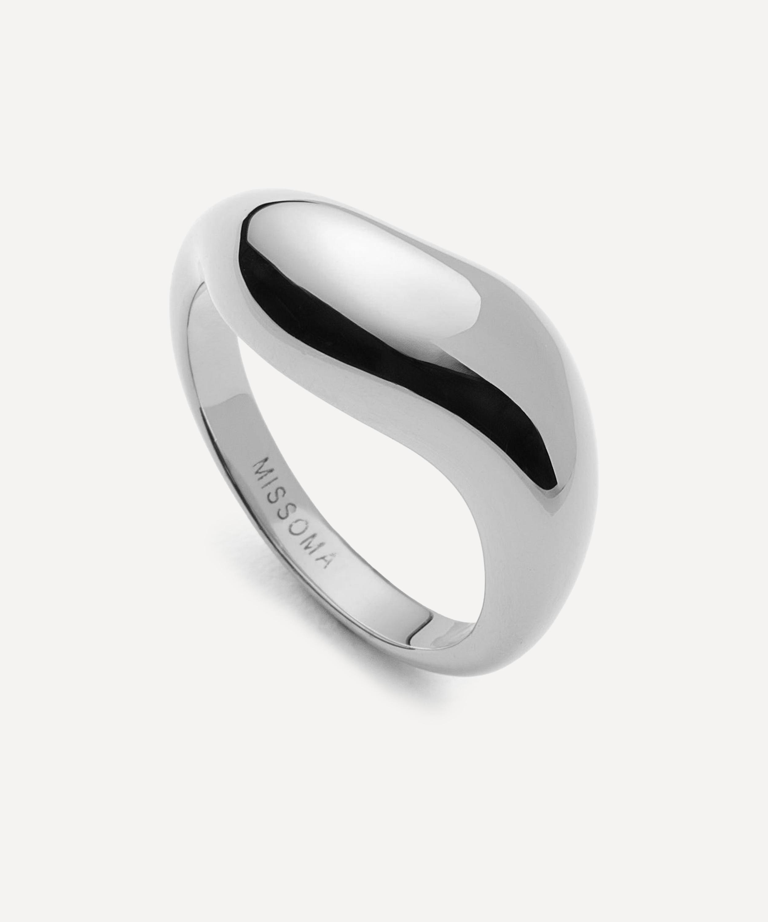 Missoma - X Savi Rhodium-Plated Signature Stacking Ring image number 0