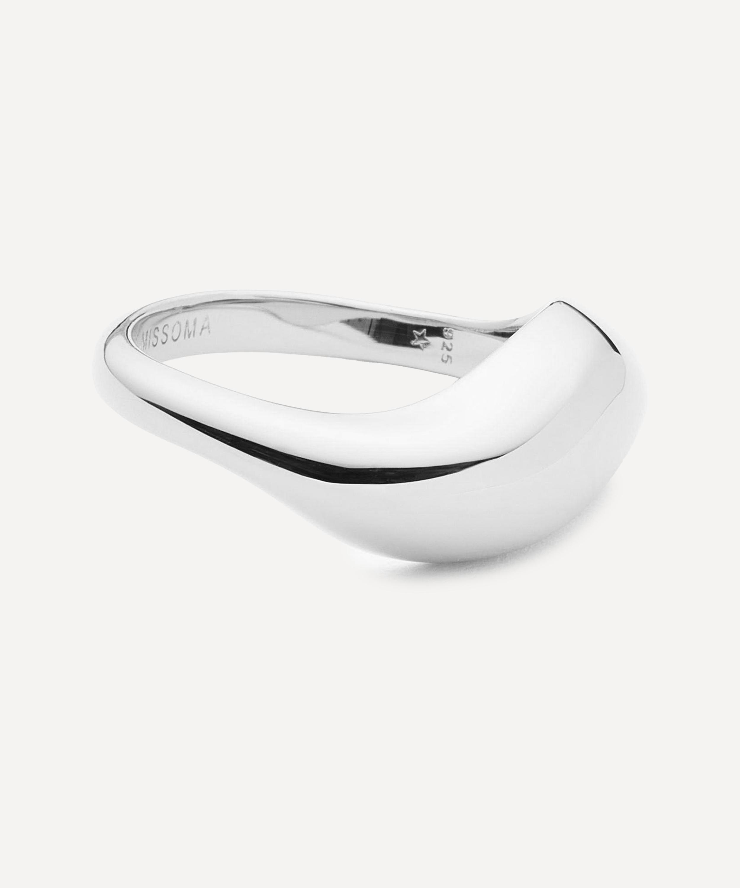 Missoma - X Savi Rhodium-Plated Signature Stacking Ring image number 2