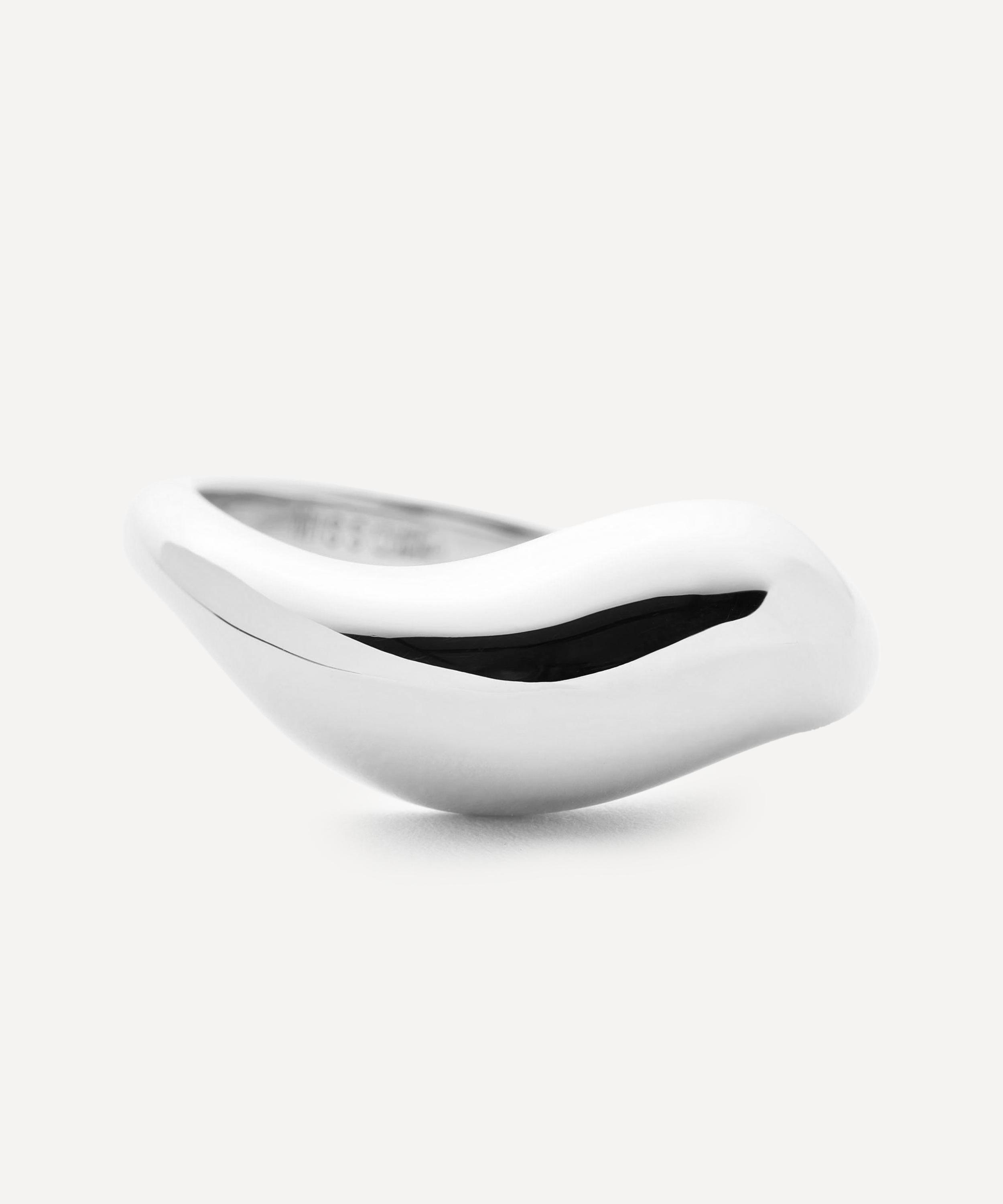 Missoma - X Savi Rhodium-Plated Signature Stacking Ring image number 3