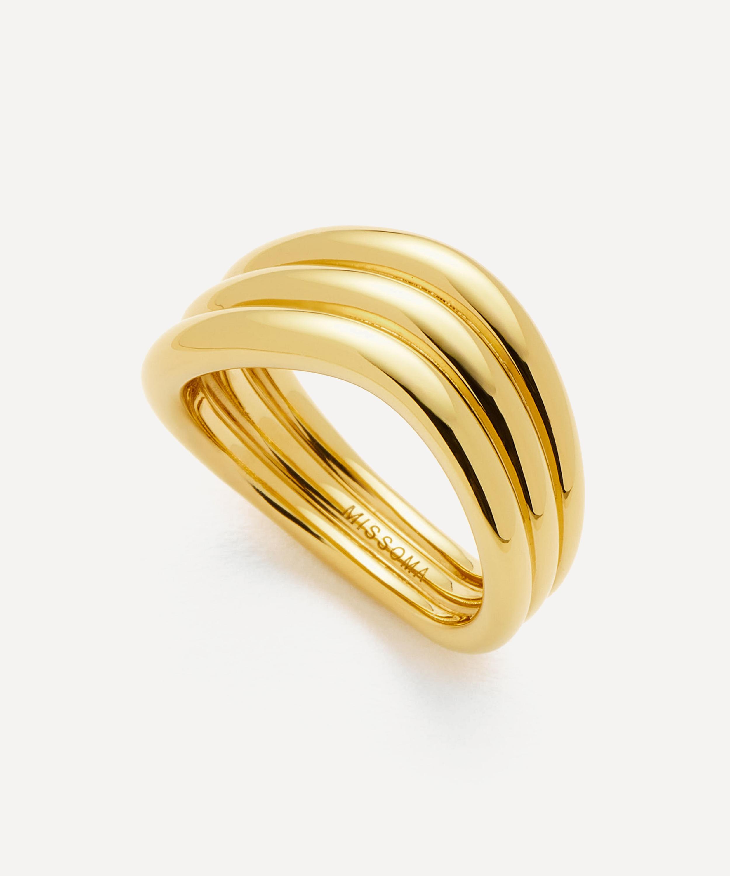 Missoma - X Savi 18ct Gold-Plated Signature Triple Ring