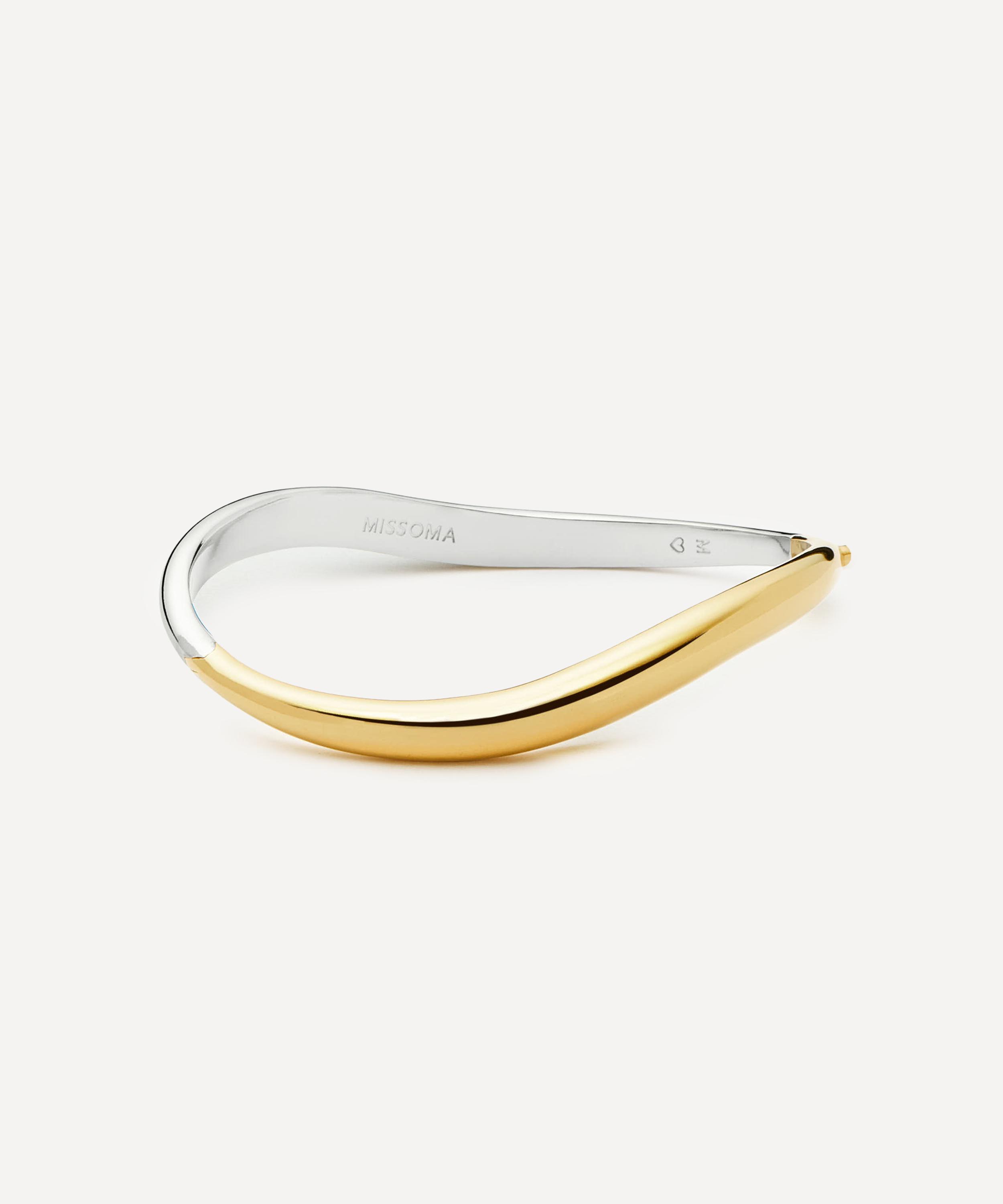 Missoma - X Savi Mixed Metal Signature Hinged Bangle Bracelet image number 0