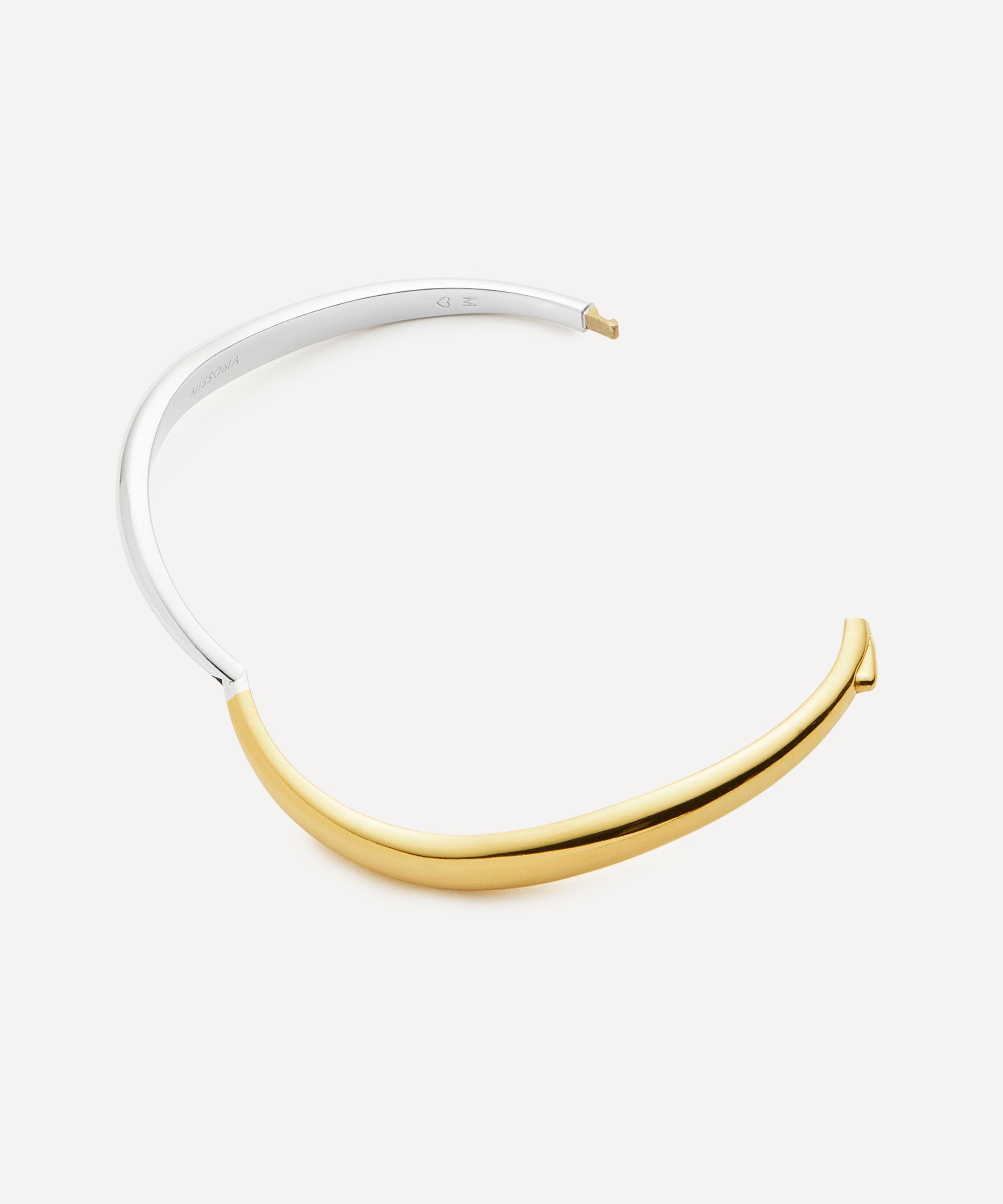 Missoma - X Savi Mixed Metal Signature Hinged Bangle Bracelet image number 2
