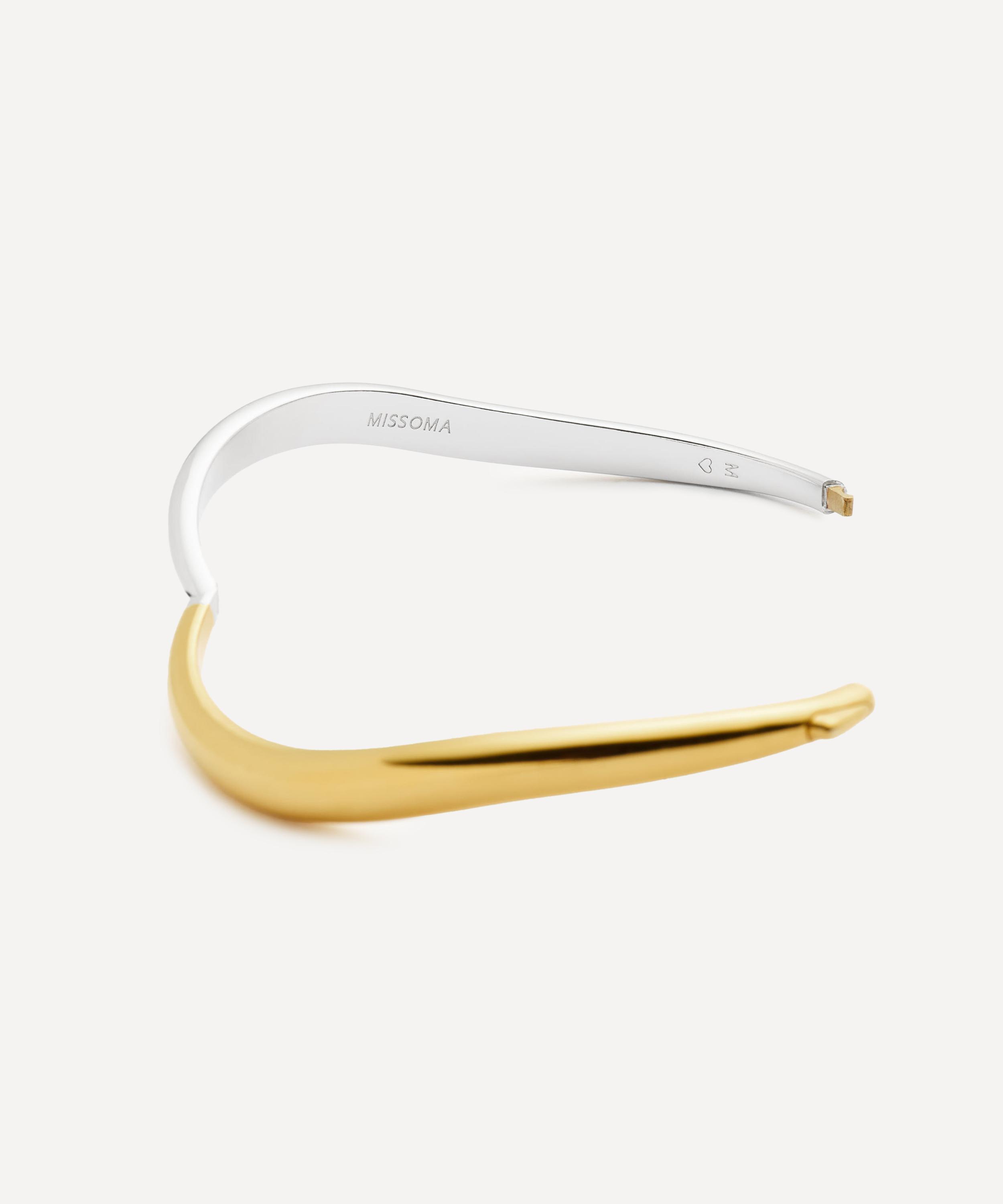 Missoma - X Savi Mixed Metal Signature Hinged Bangle Bracelet image number 4