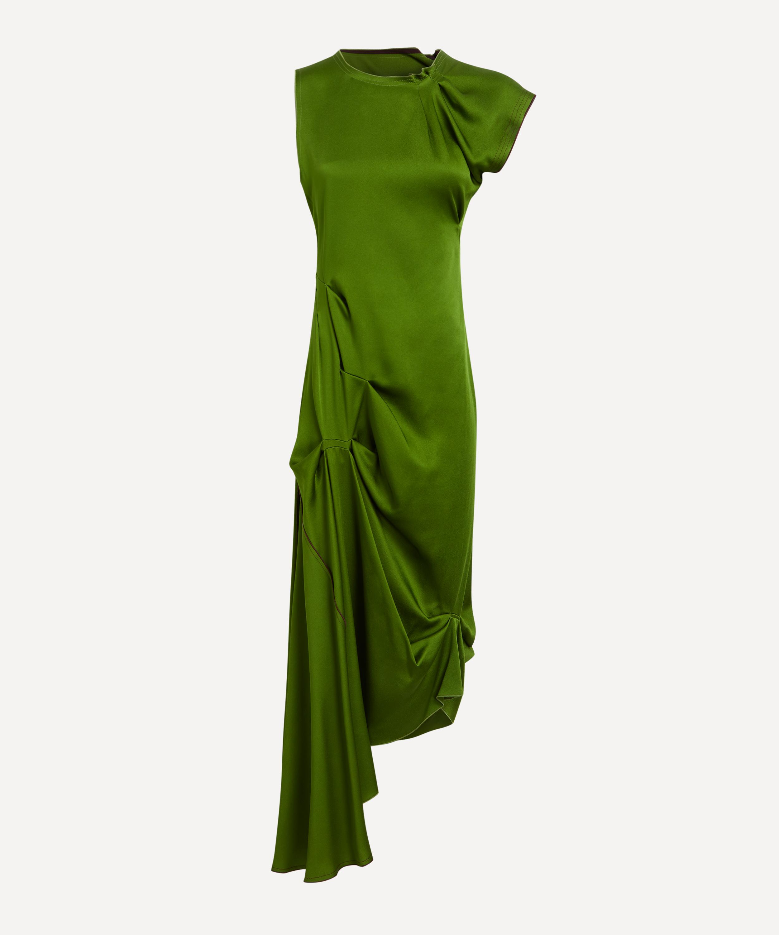 Victoria Beckham - Algae Draped Tuck Detail Midi Dress