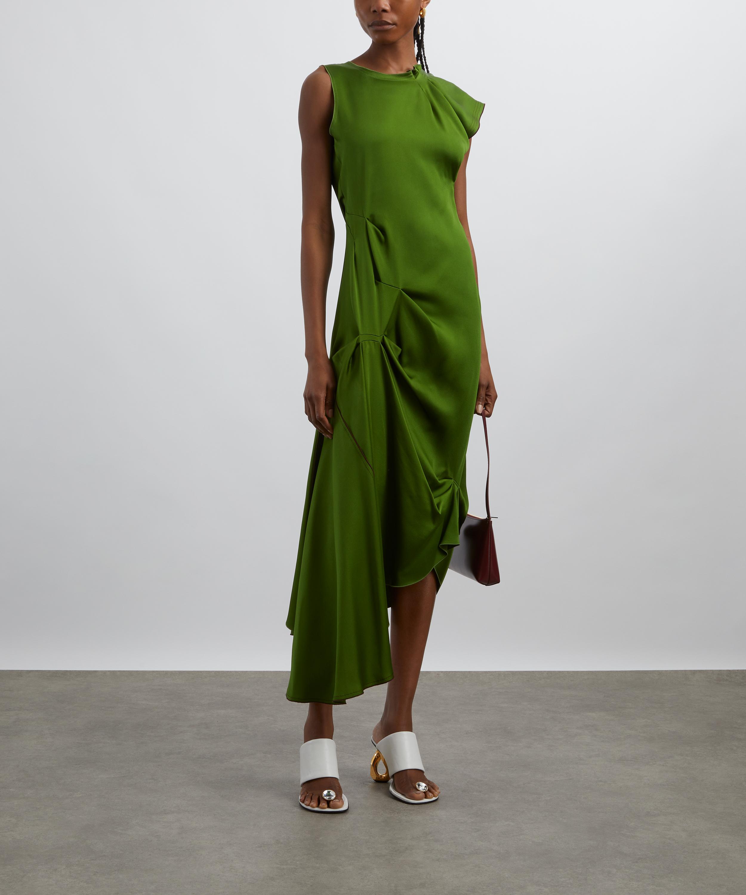 Victoria Beckham - Algae Draped Tuck Detail Midi Dress image number 1