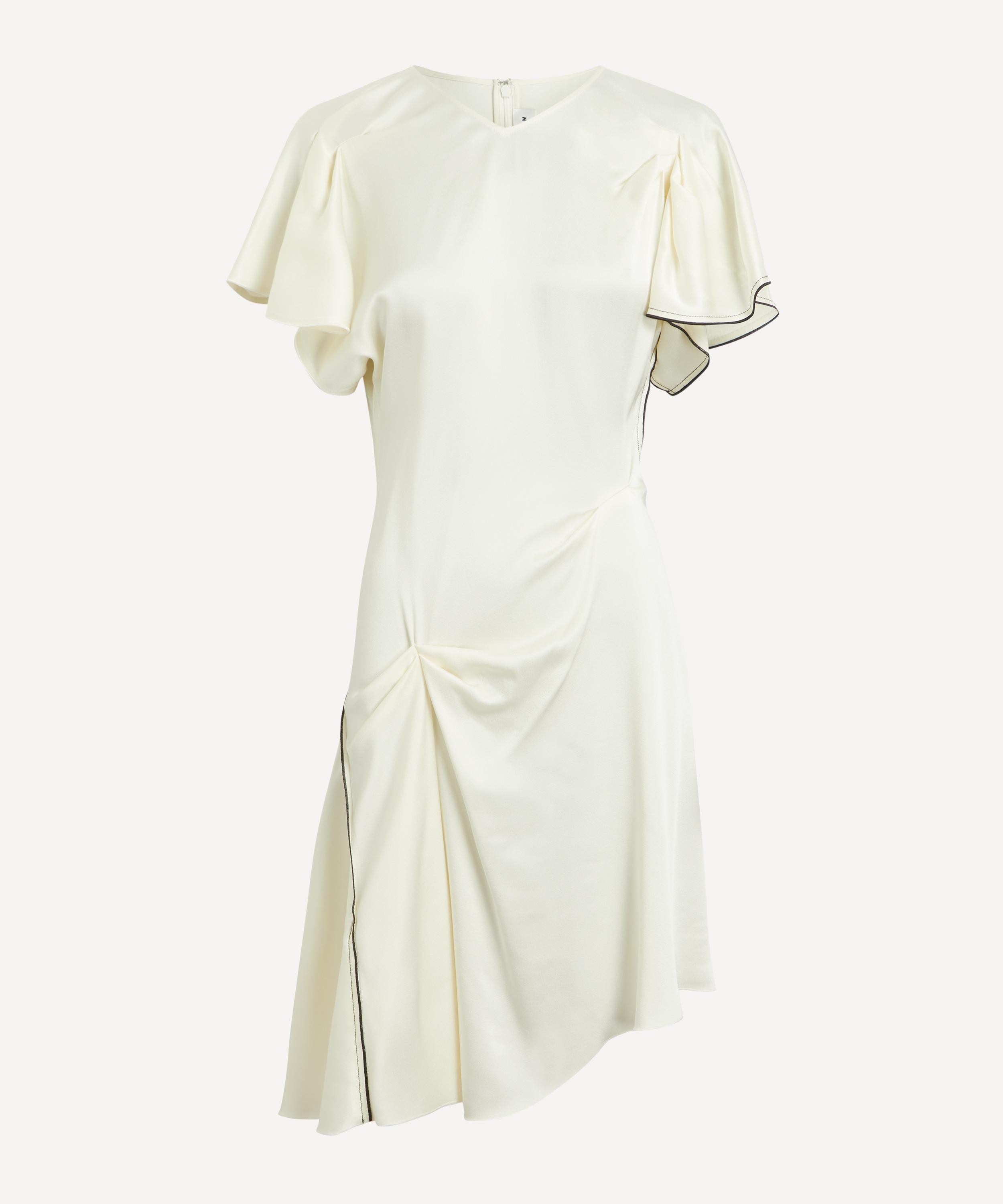 Victoria Beckham - Draped Pleat Detail Satin Mini Dress 