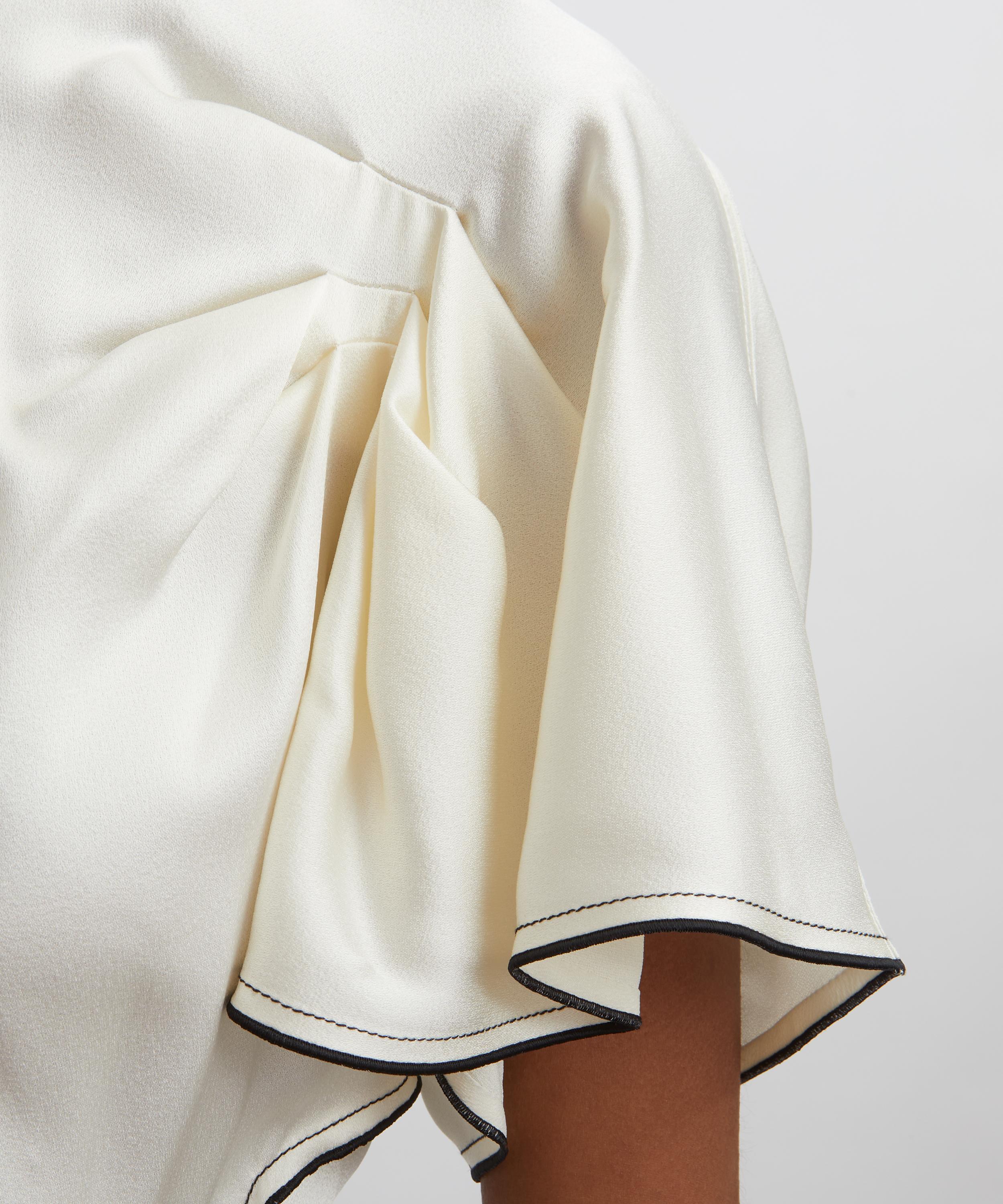 Victoria Beckham - Draped Pleat Detail Satin Mini Dress  image number 4