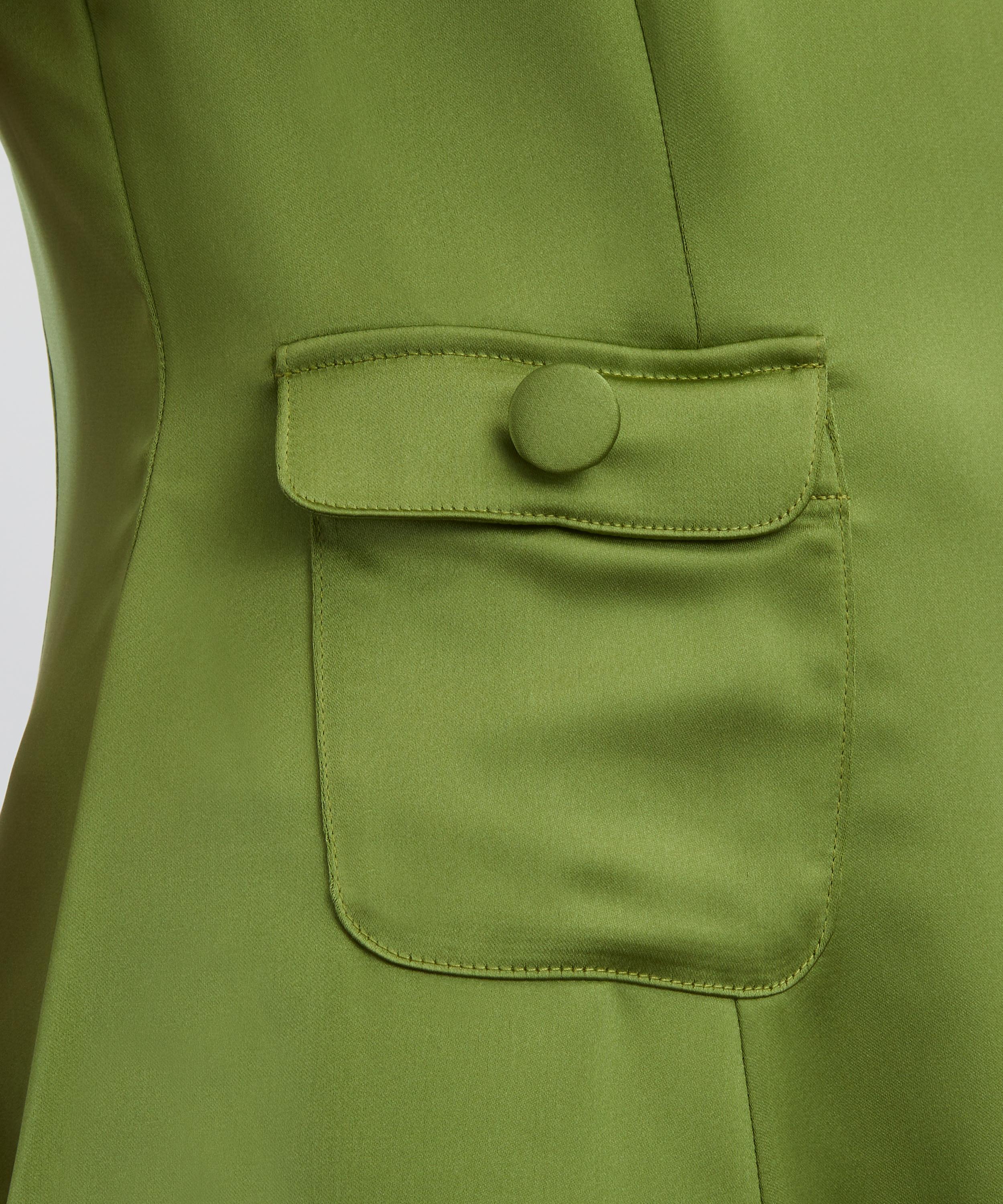 Maria de la Orden - Albane Olive Satin Dress image number 4
