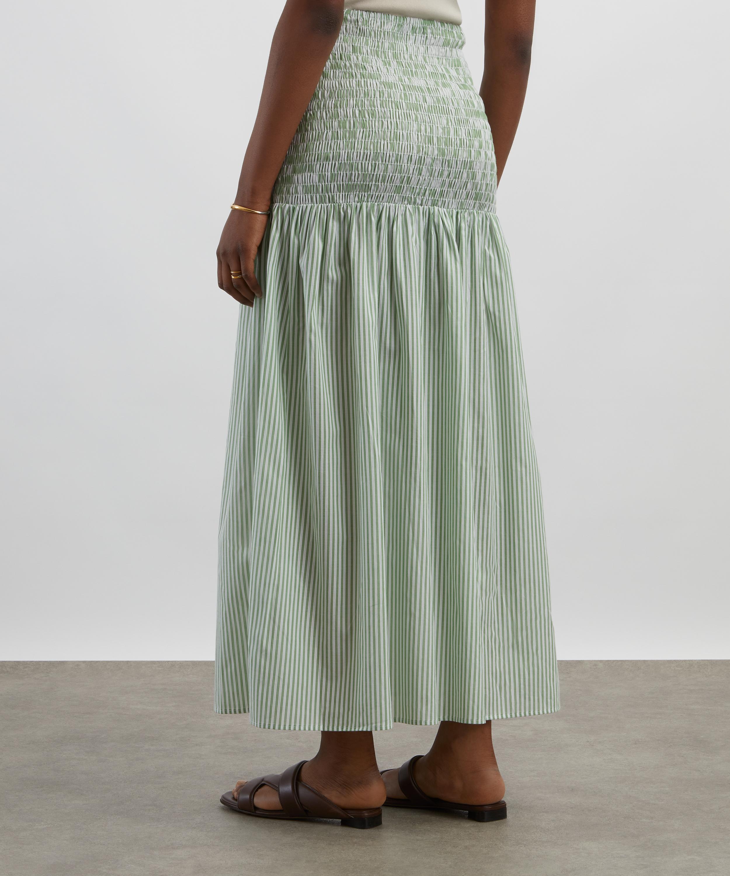 Maria de la Orden - Long Owl Green Stripes Skirt image number 3