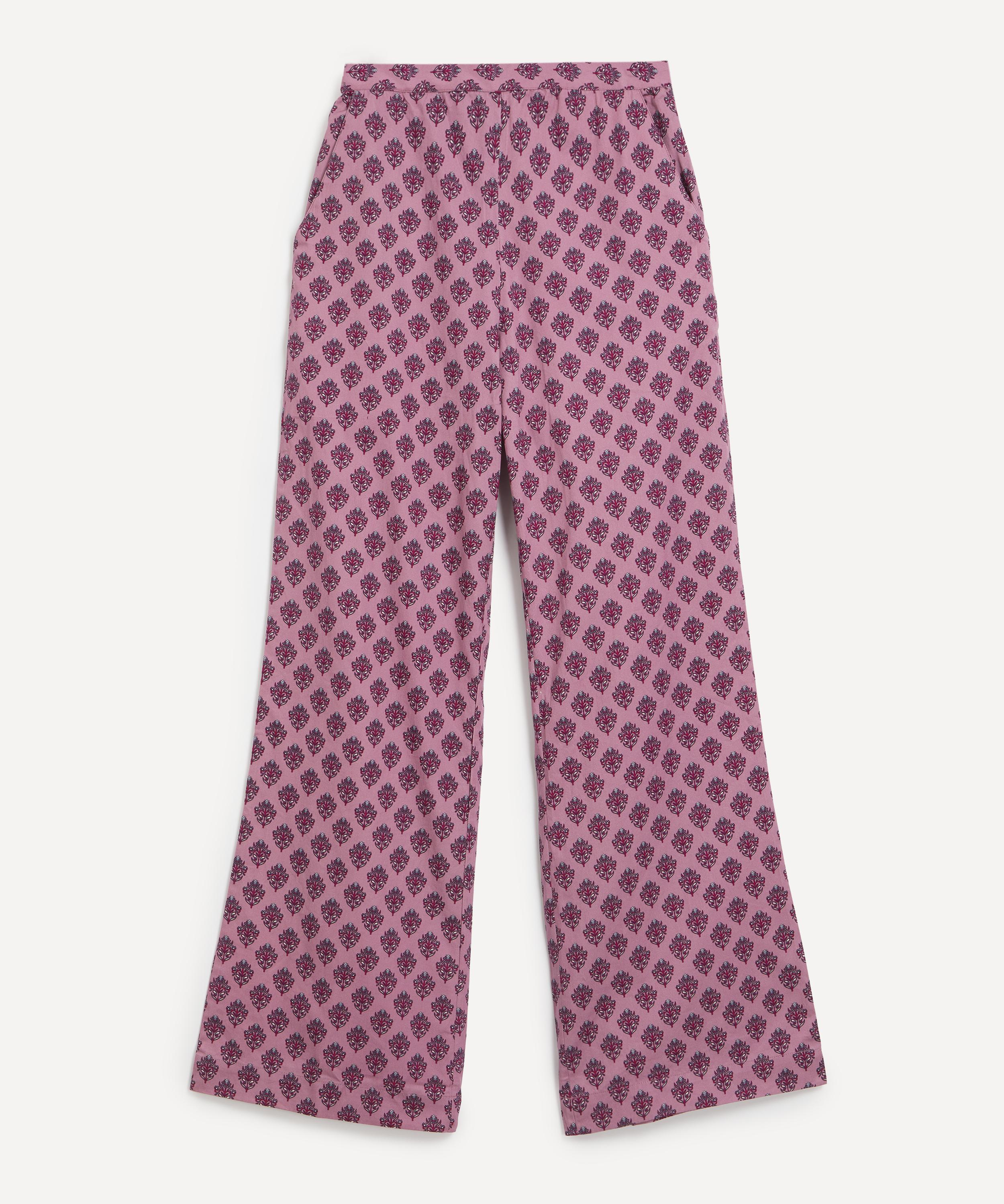 Maria de la Orden - Lova Purple Flowers Trousers image number 0