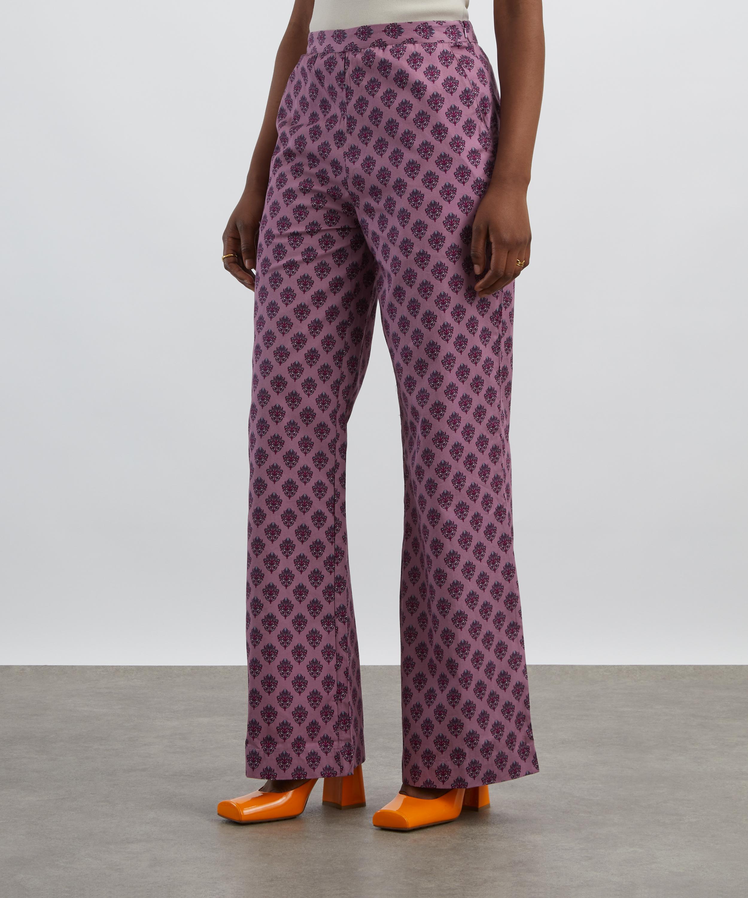 Maria de la Orden - Lova Purple Flowers Trousers image number 2